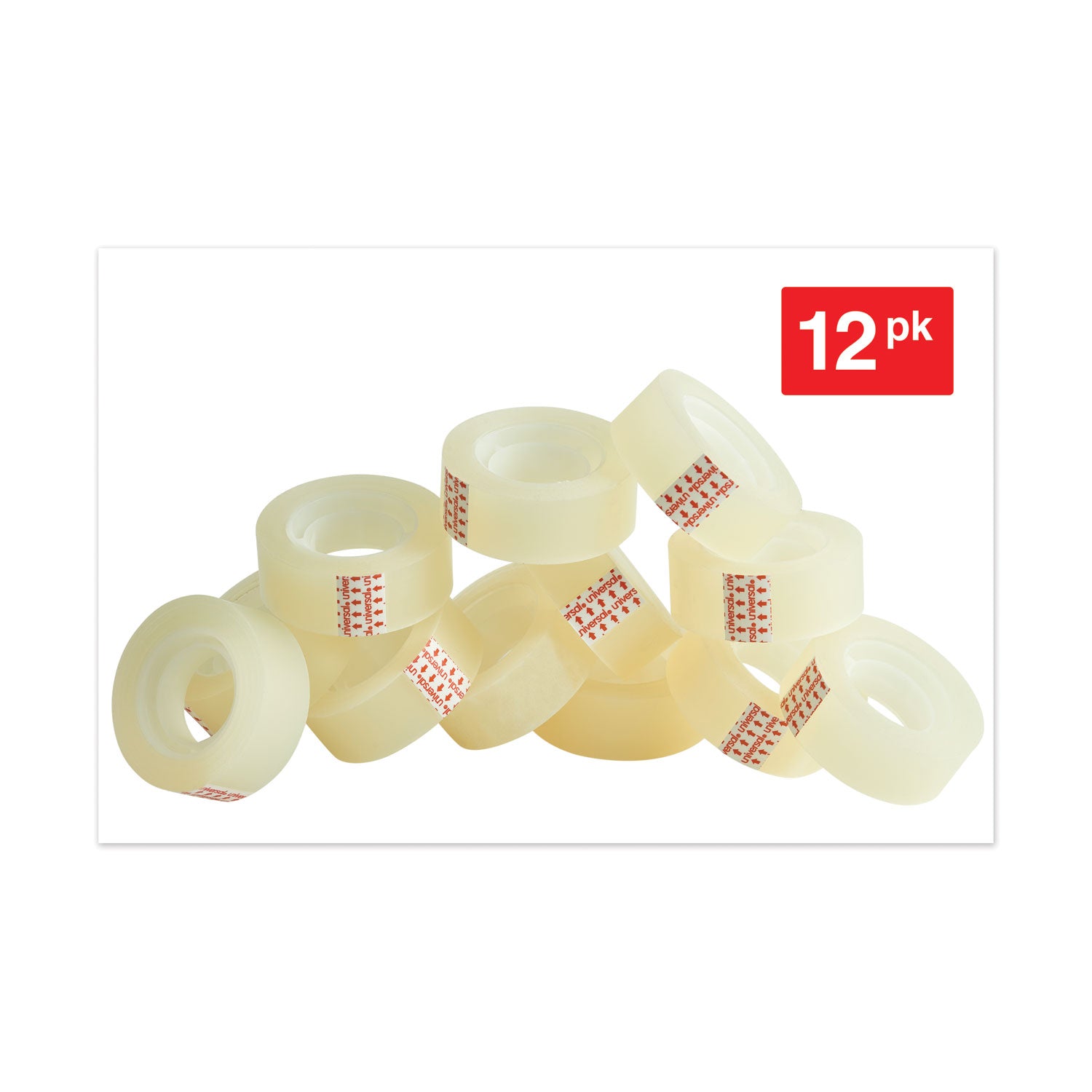 Universal® Invisible Tape, 1" Core, 0.75" X 83.33 Ft, Clear, 12/pack