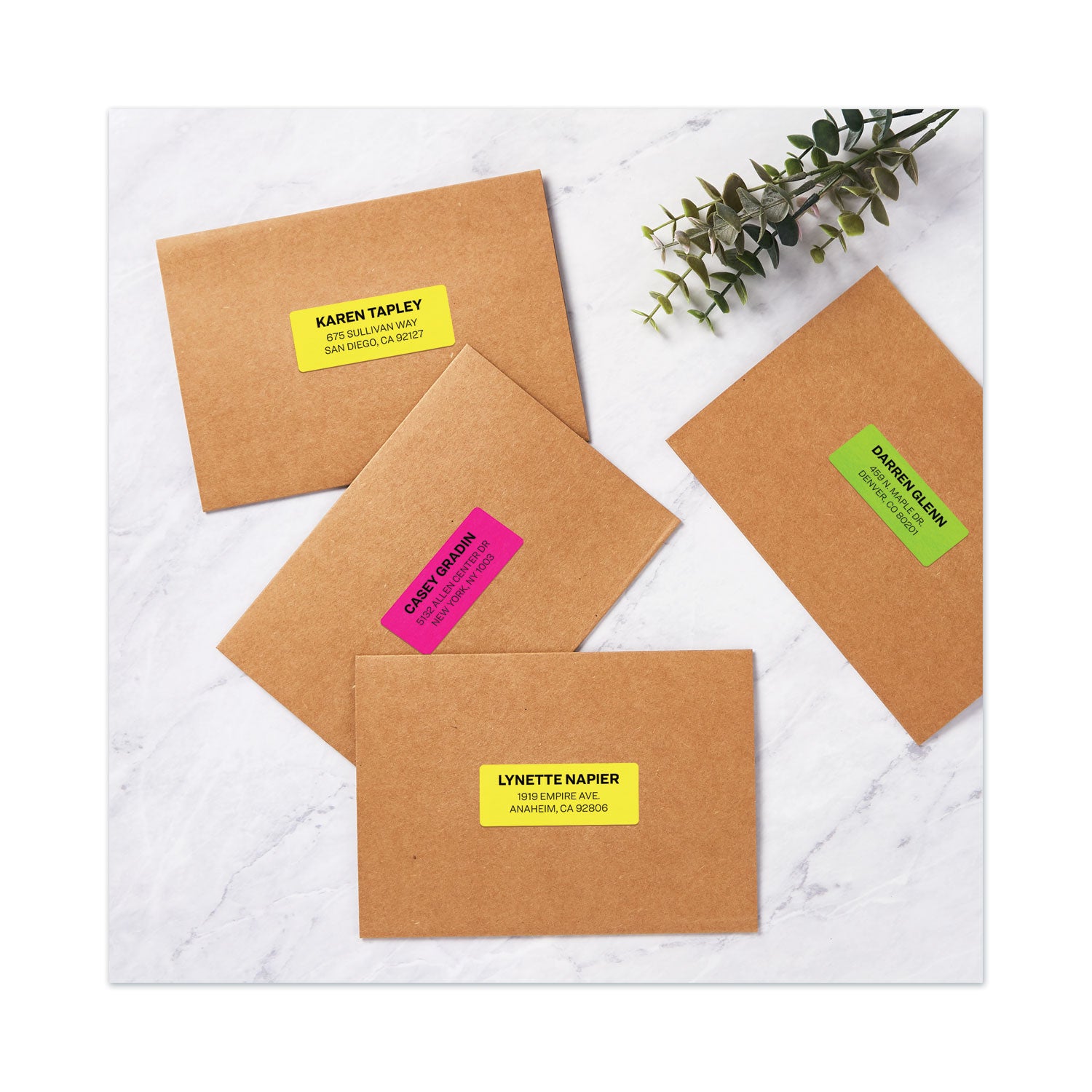 Avery® High-Visibility Permanent Laser ID Labels, 1 x 2.63, Asst. Neon, 450/Pack