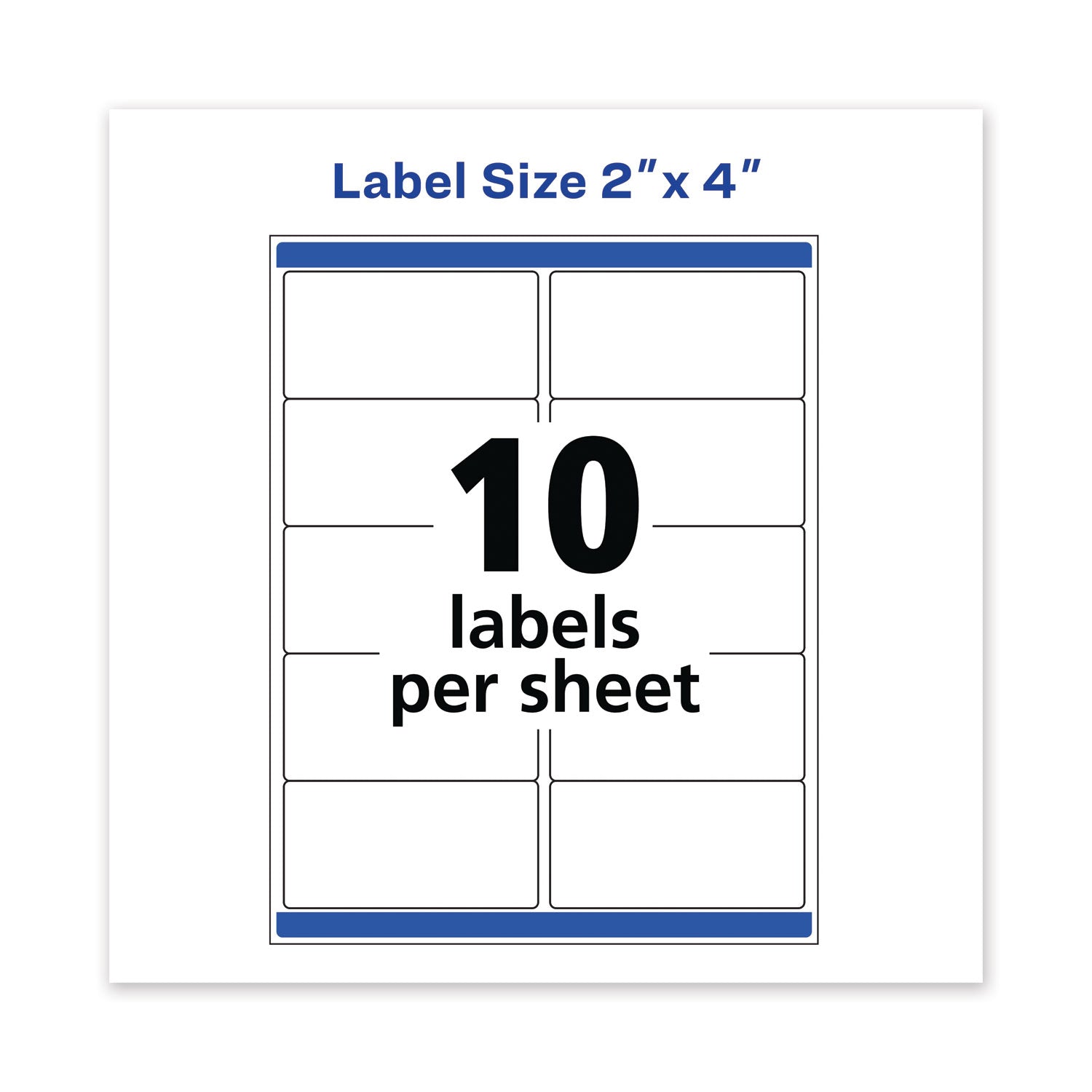 Avery® Waterproof Shipping Labels With Trueblock And Sure Feed, Laser Printers, 2 X 4, White, 10/sheet, 50 Sheets/pack