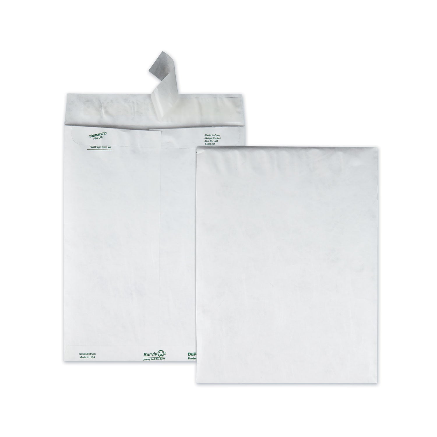 Lightweight 14 lb Tyvek Catalog Mailers, #12 1/2, Square Flap, Redi-Strip Adhesive Closure, 9.5 x 12.5, White, 100/Box