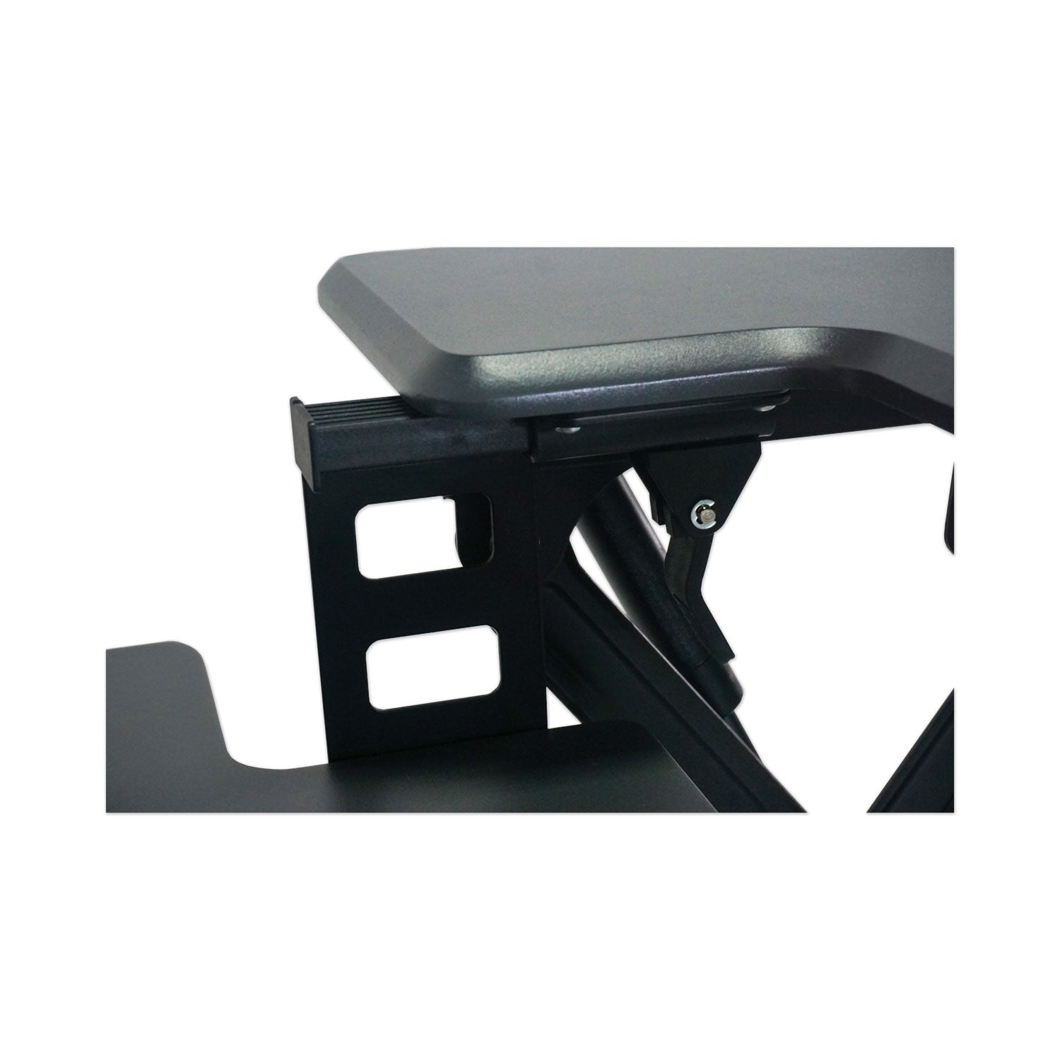 Victor® High Rise Height Adjustable Standing Desk With Keyboard Tray, 36" X 31.25" X 5.25" To 20", Gray/black