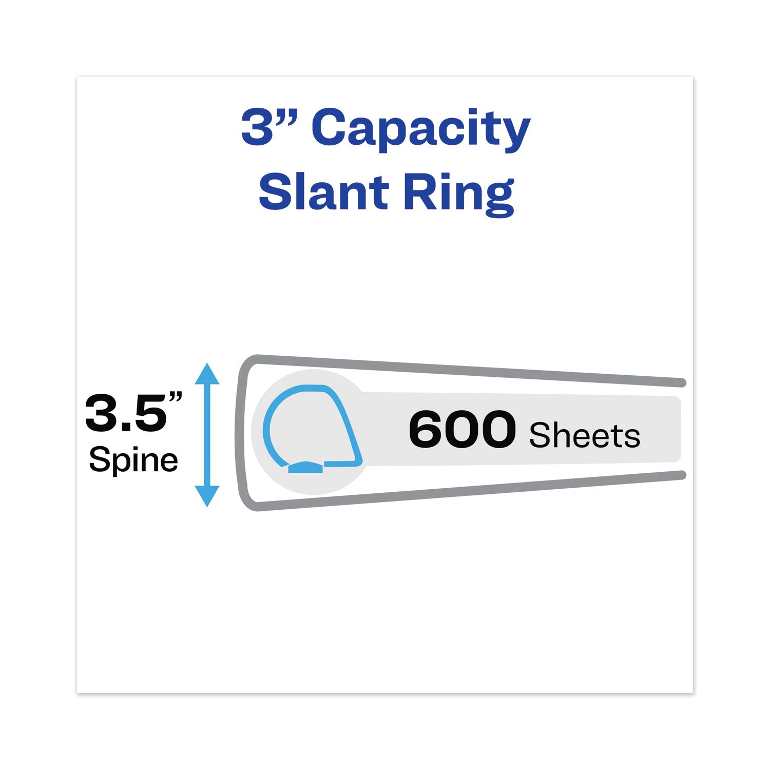 Avery® Heavy-Duty View Binder With Durahinge And Locking One Touch Ezd Rings, 3 Rings, 3" Capacity, 11 X 8.5, Black