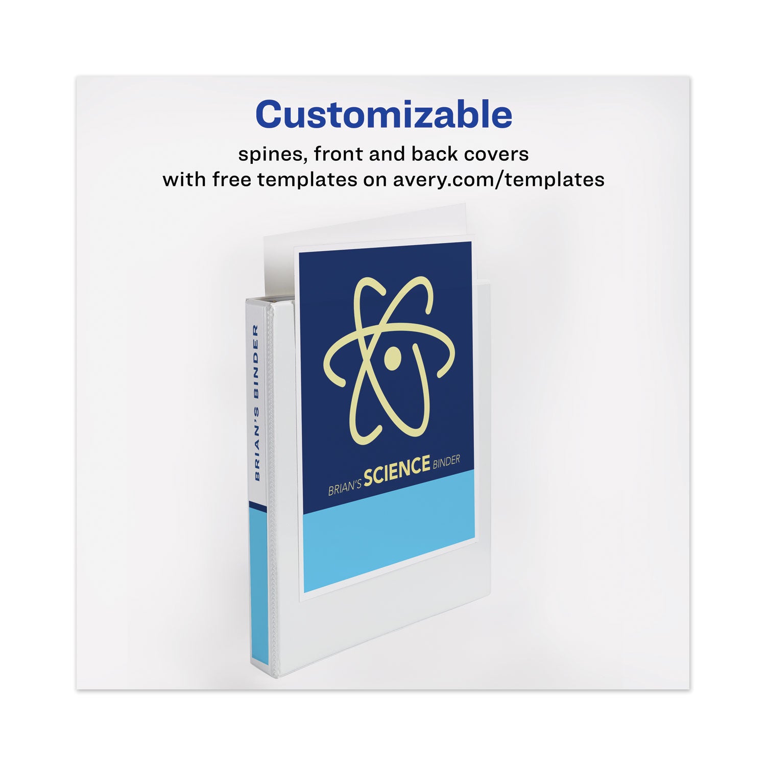 Avery® Heavy-Duty View Binder With Durahinge And One Touch Ezd Rings, 3 Rings, 1" Capacity, 11 X 8.5, White