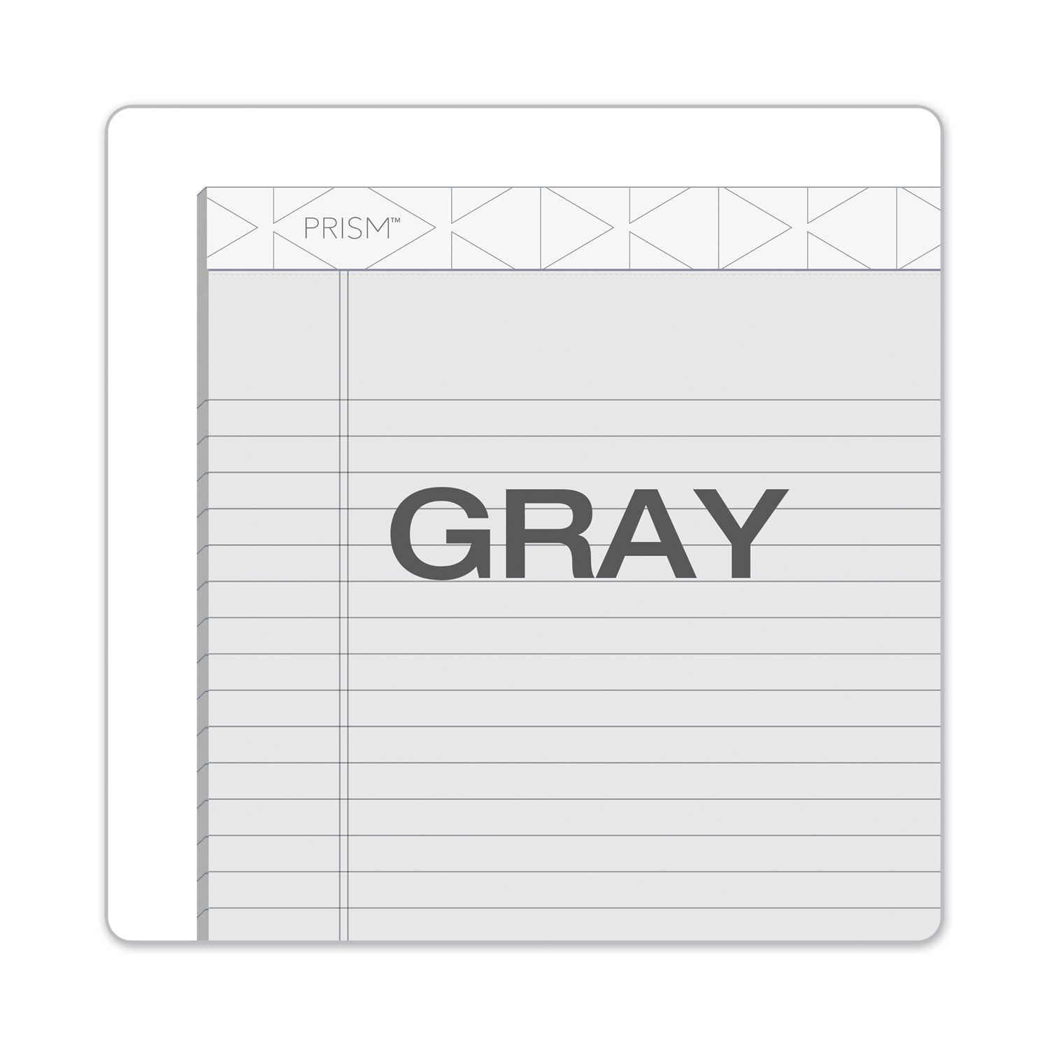 TOPS™ Prism + Colored Writing Pads, Wide/legal Rule, 50 Pastel Gray 8.5 X 11.75 Sheets, 12/pack