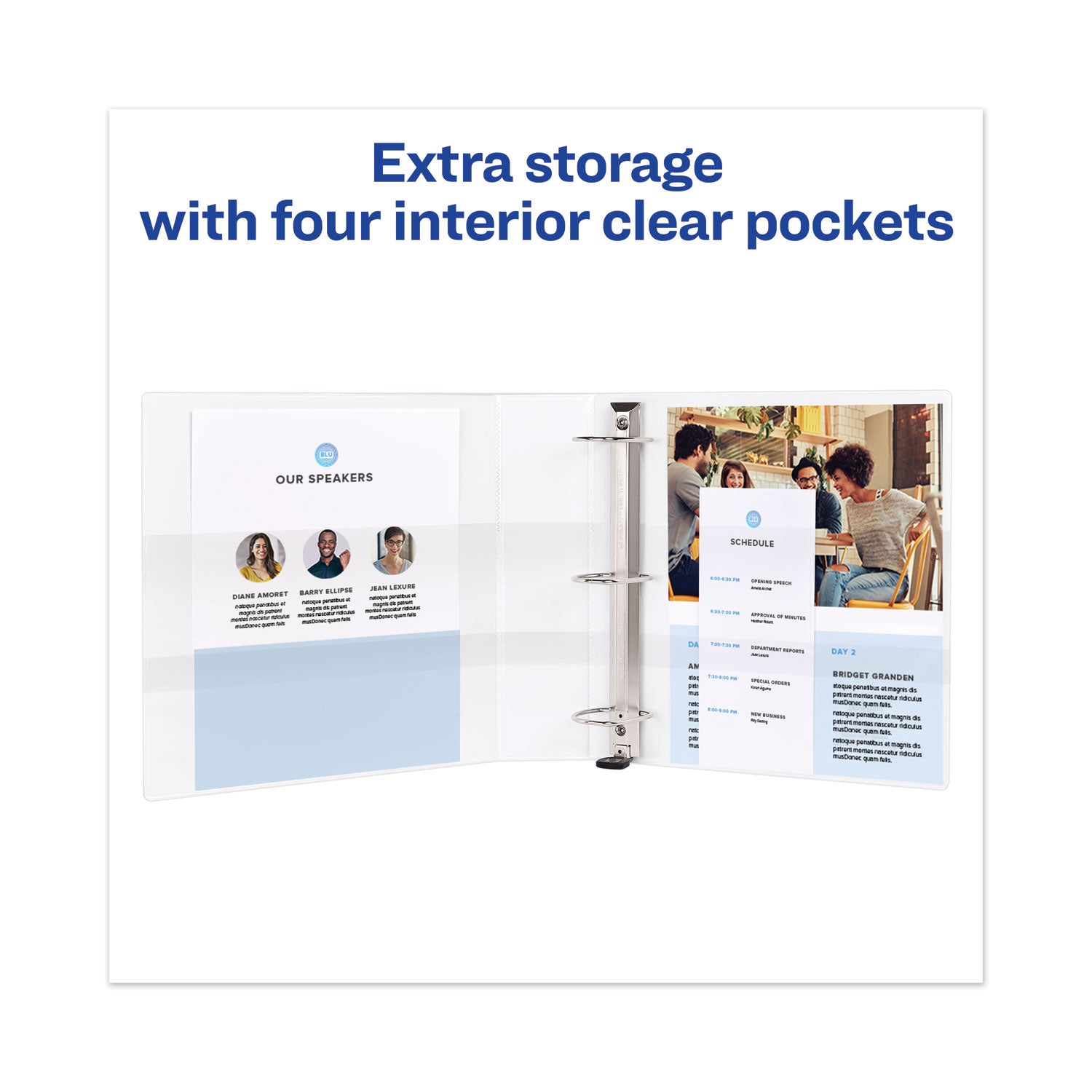 Avery® Heavy-Duty View Binder With Durahinge And One Touch Ezd Rings, 3 Rings, 2" Capacity, 11 X 8.5, White