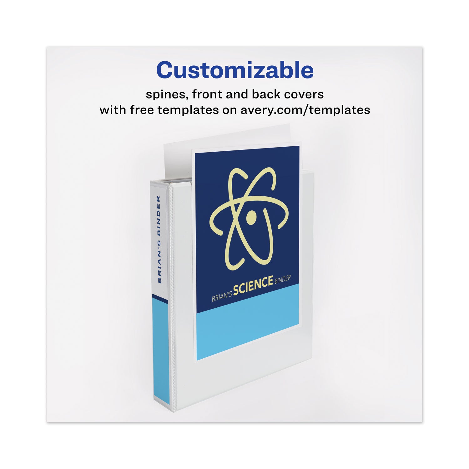 Avery® Heavy-Duty View Binder With Durahinge And One Touch Ezd Rings, 3 Rings, 1.5" Capacity, 11 X 8.5, White