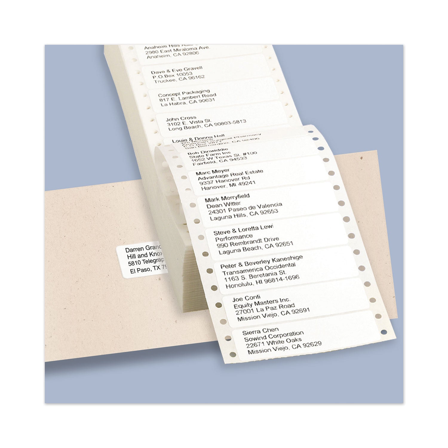 Avery® Dot Matrix Printer Mailing Labels, Pin-Fed Printers, 0.94 X 3.5, White, 5,000/box