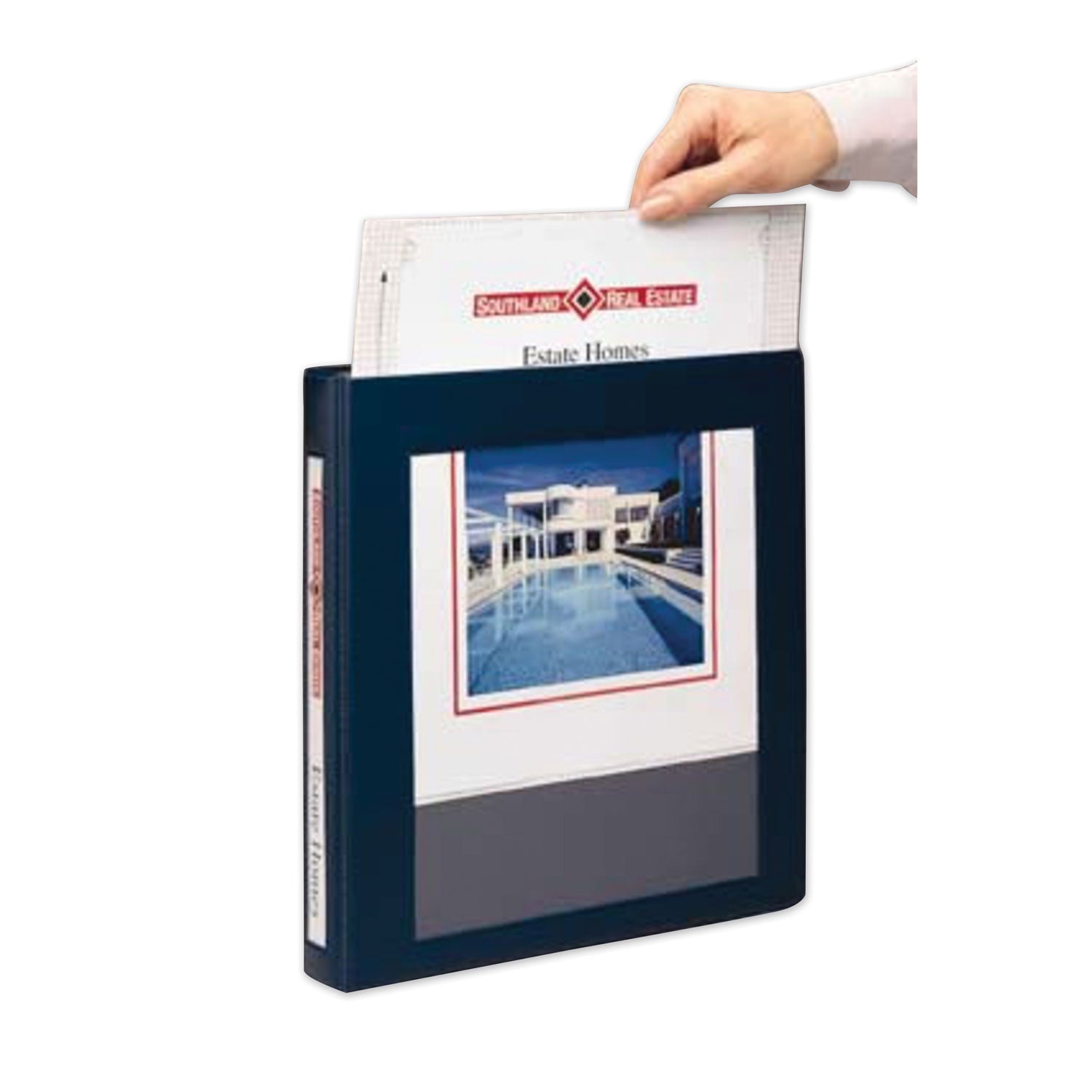 Avery® Framed View Heavy-Duty Binders, 3 Rings, 3" Capacity, 11 X 8.5, Navy Blue