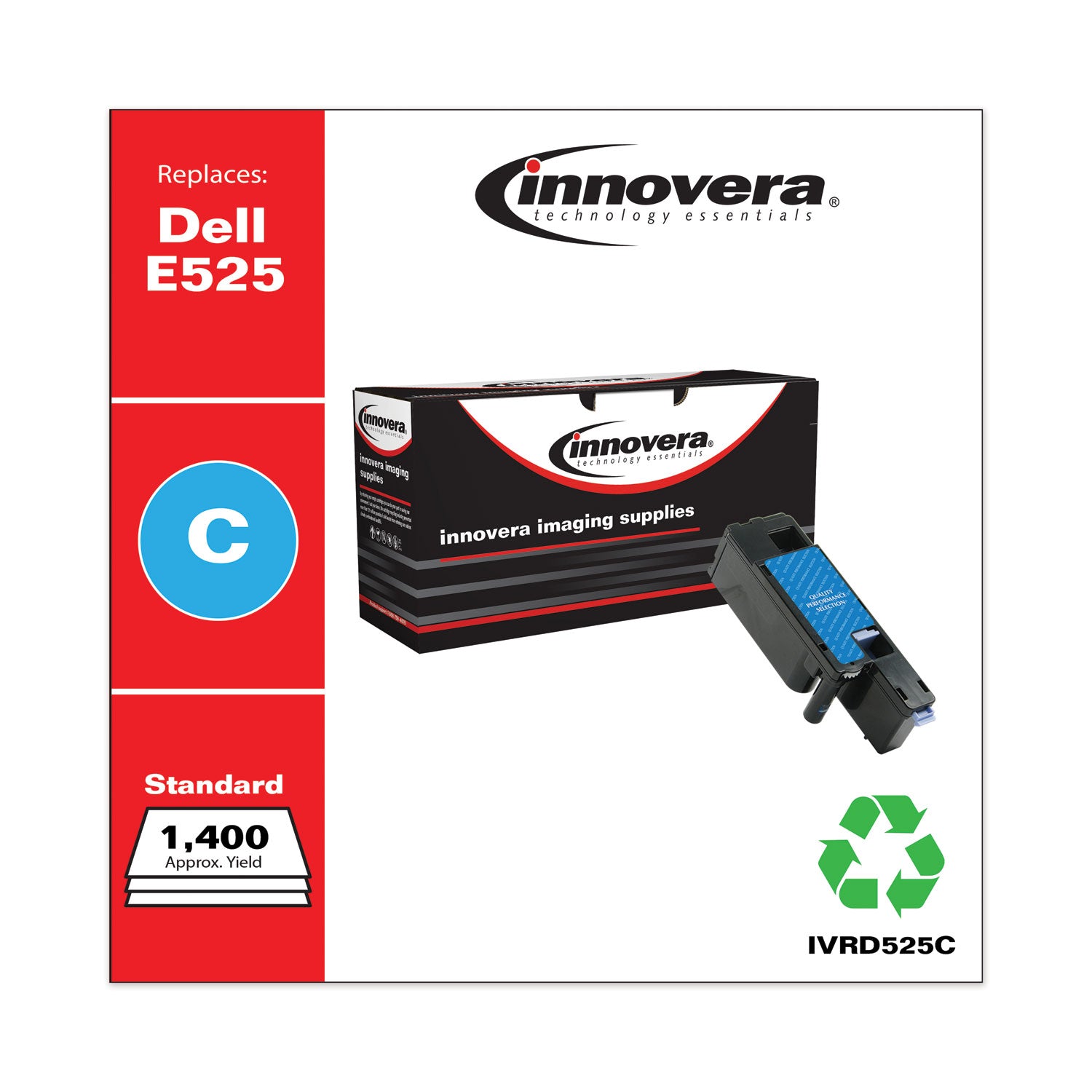 Innovera® Remanufactured Cyan Toner, Replacement for 593-BBJU, 1,400 Page-Yield