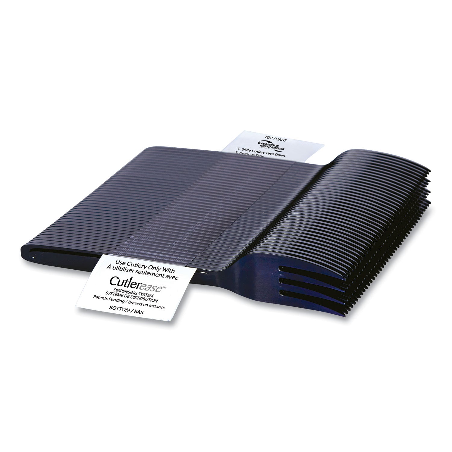 WNA Cutlery for Cutlerease Dispensing System, Mediumweight Fork, Plastic, Black, 960/Box