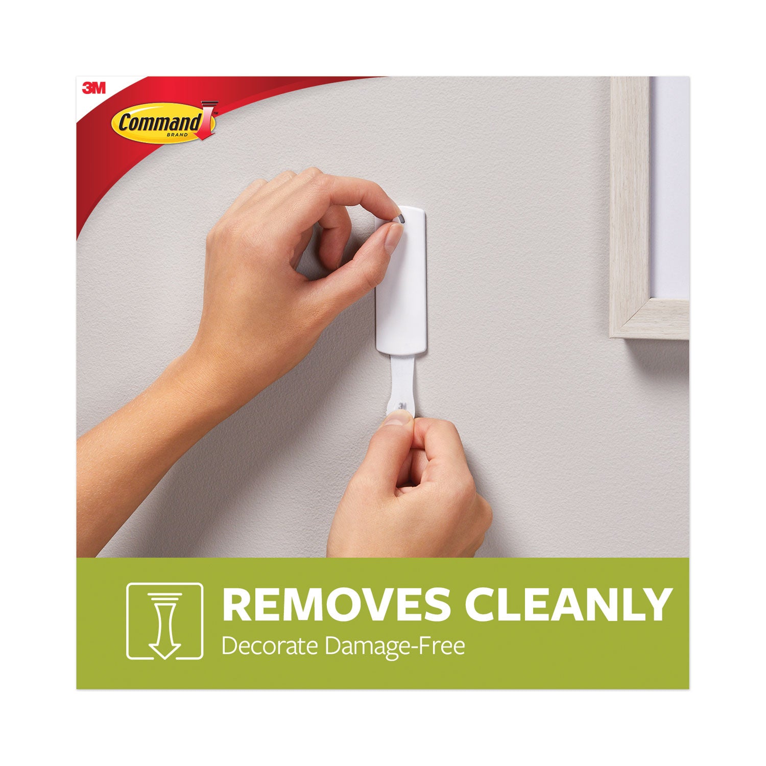 Command™ Sawtooth Picture Hanger Value Pack, Large, Plastic, White, 5 Lb Capacity, 3 Hooks And 6 Strips/pack