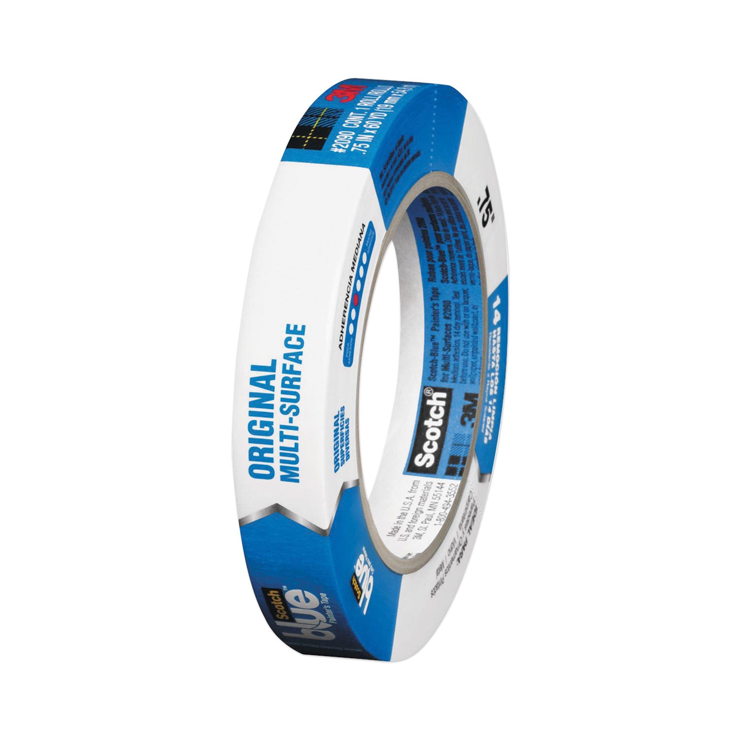 ScotchBlue™ Original Multi-Surface Painter's Tape, 3" Core, 0.70" X 60 Yds, Blue