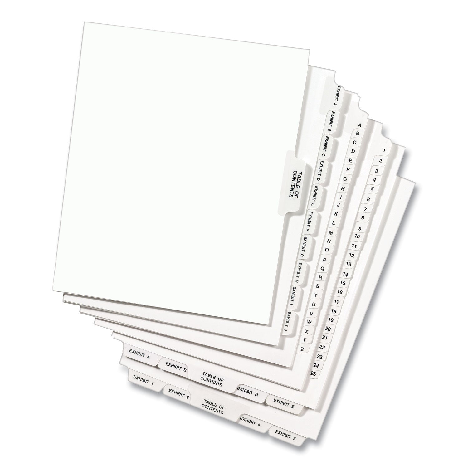 Avery® Avery-Style Preprinted Legal Bottom Tab Divider, 26-Tab, Exhibit K, 11 x 8.5, White, 25/PK