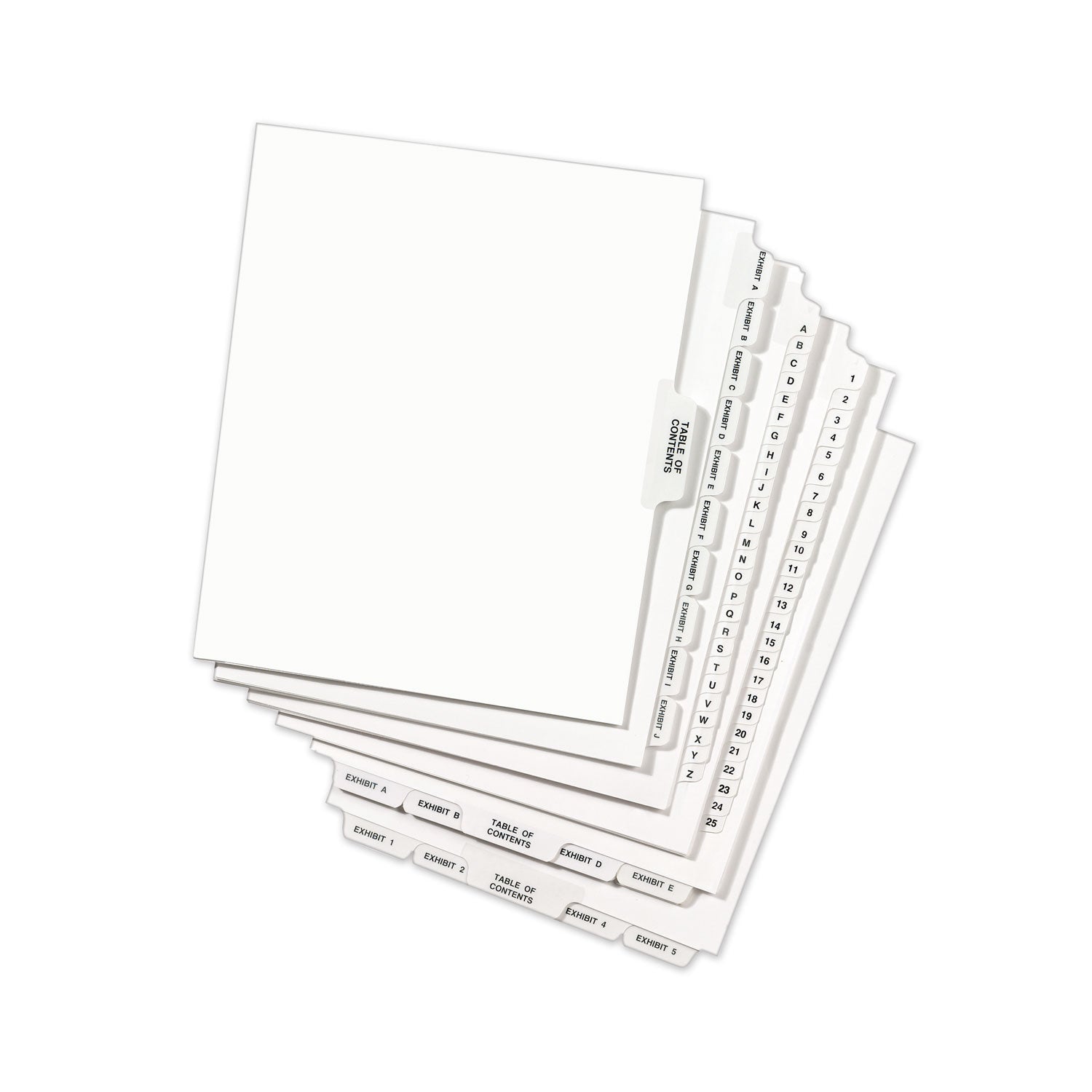 Avery® Avery-Style Preprinted Legal Bottom Tab Divider, 26-Tab, Exhibit I, 11 x 8.5, White, 25/PK