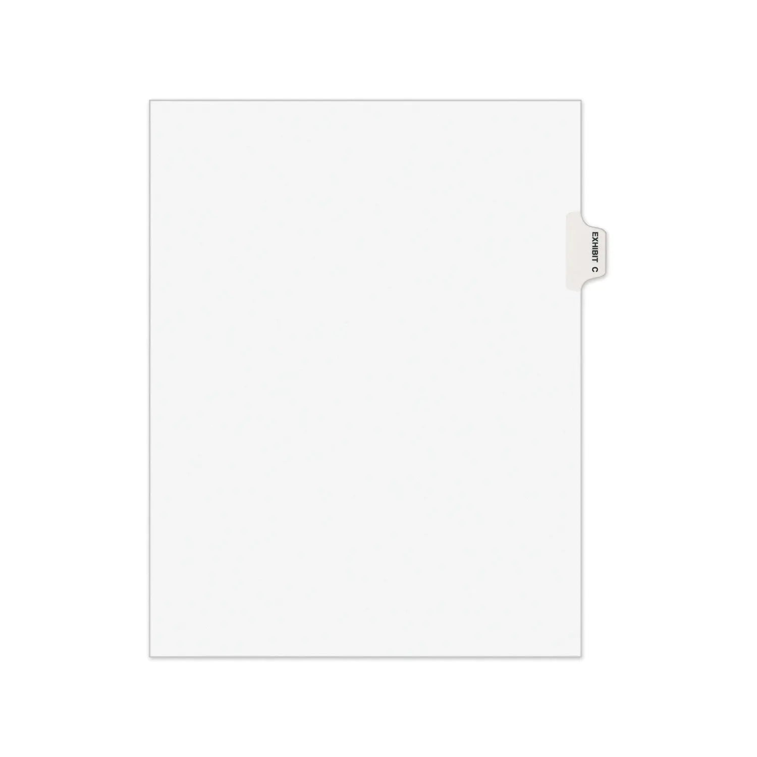 Avery-Style Preprinted Legal Side Tab Divider, 26-Tab, Exhibit C, 11 x 8.5, White, 25/Pack, (1373)