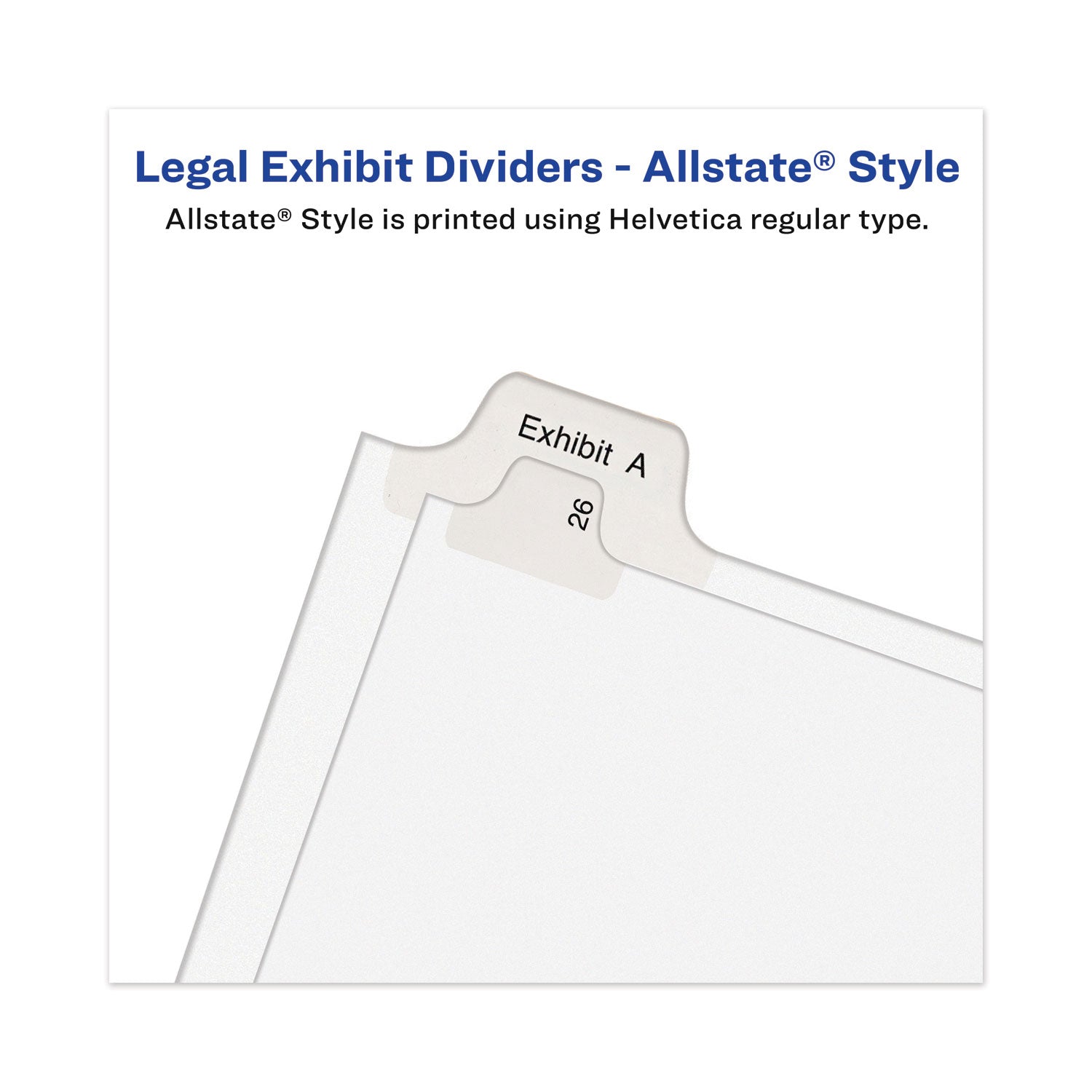 Avery® Avery-Style Preprinted Legal Side Tab Divider, 26-Tab, Exhibit F, 11 x 8.5, White, 25/Pack, (1376)