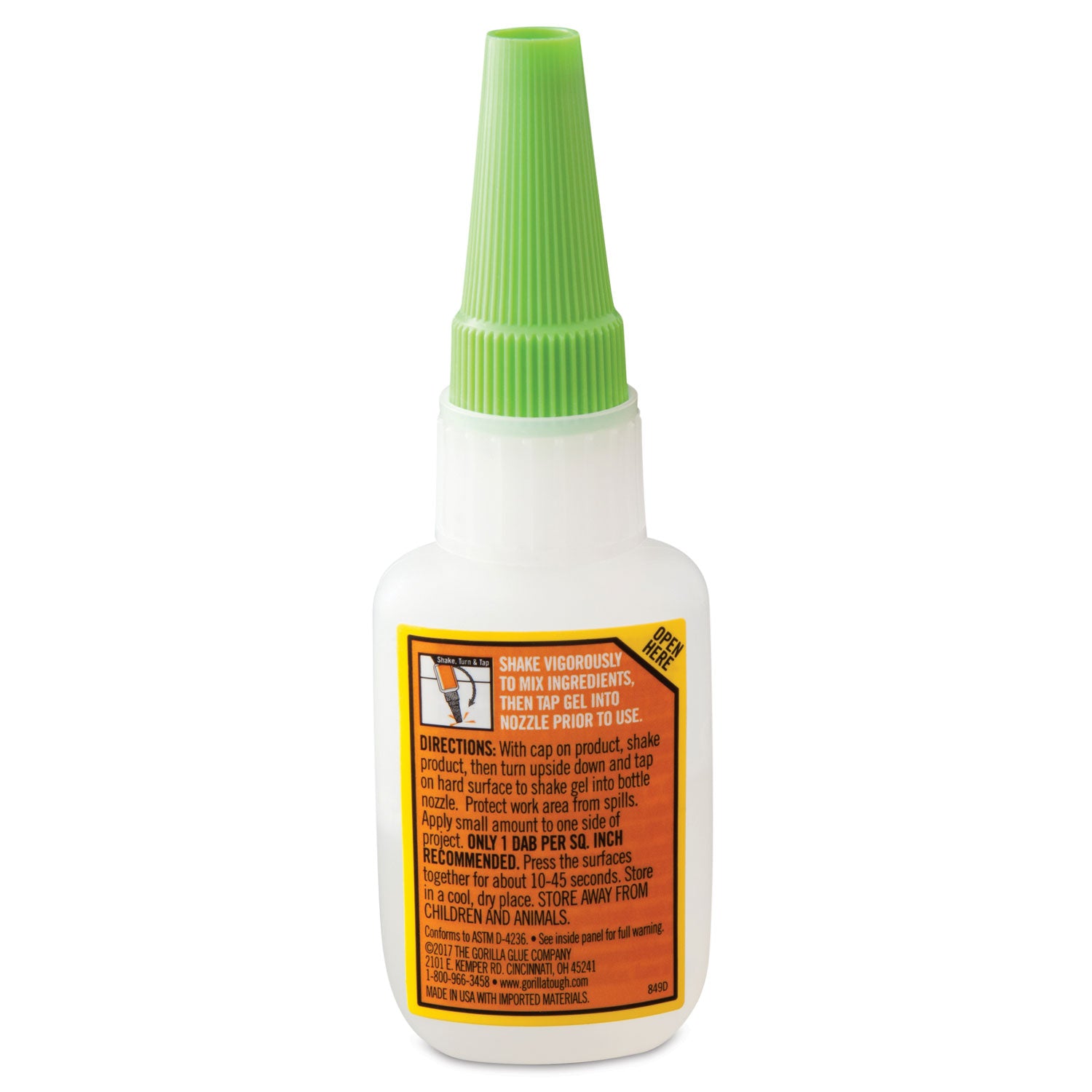 Gorilla® Super Glue Gel, 0.53 Oz, Dries Clear, 4/carton