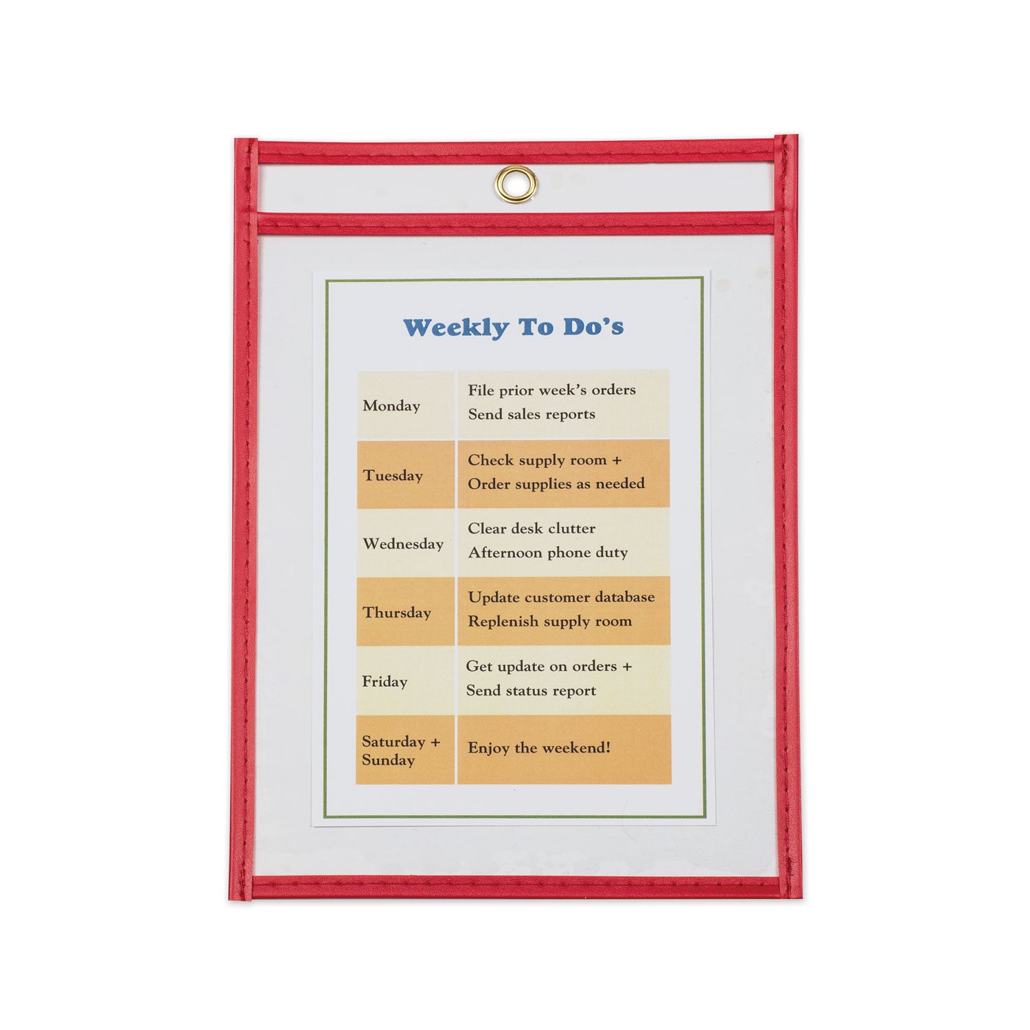 C-Line® Stitched Shop Ticket Holders, Top Load, Super Heavy, Clear, 6" X 9" Inserts, 25/box