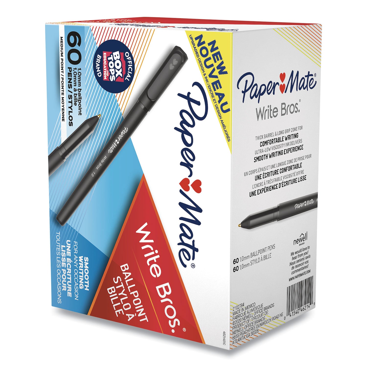 Paper Mate® Write Bros. Ballpoint Pen Value Pack, Stick, Medium 1 Mm, Black Ink, Black Barrel, 60/pack