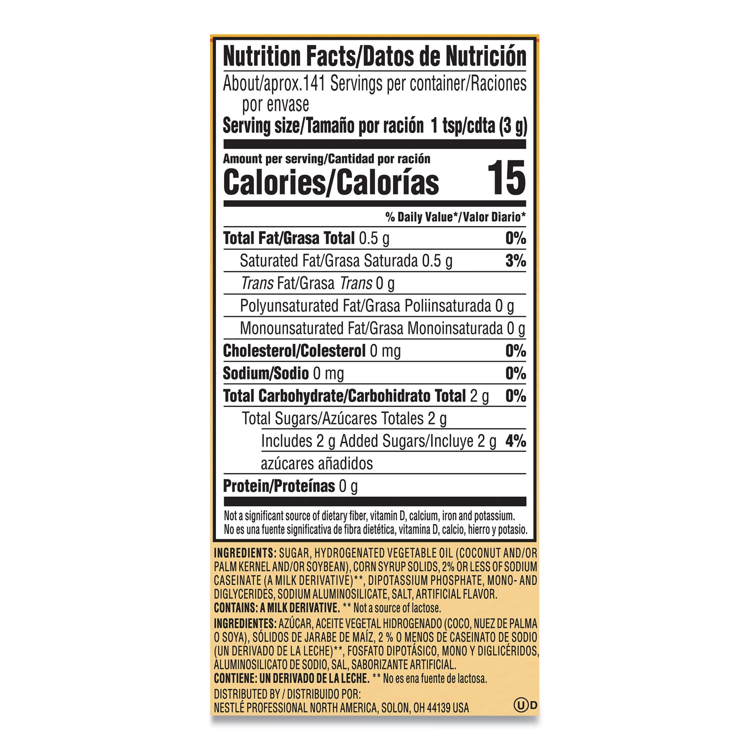 Coffee mate® Hazelnut Creamer Powder, 15 oz Canister