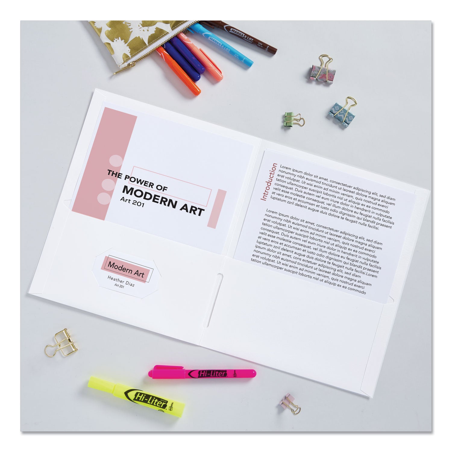 Avery® Two-Pocket Folder, 40-Sheet Capacity, 11 X 8.5, White, 25/box