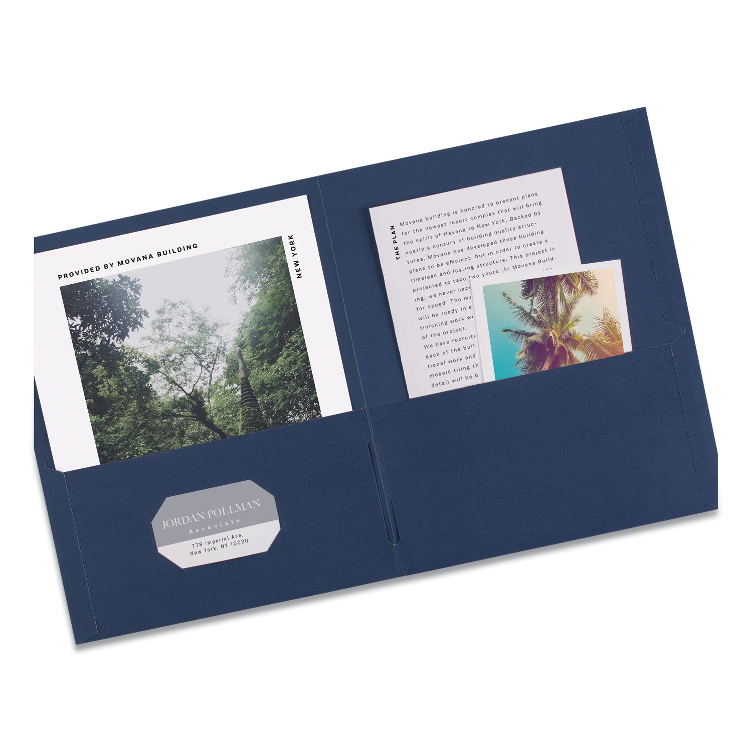 Avery® Two-Pocket Folder, 40-Sheet Capacity, 11 X 8.5, Dark Blue, 25/box