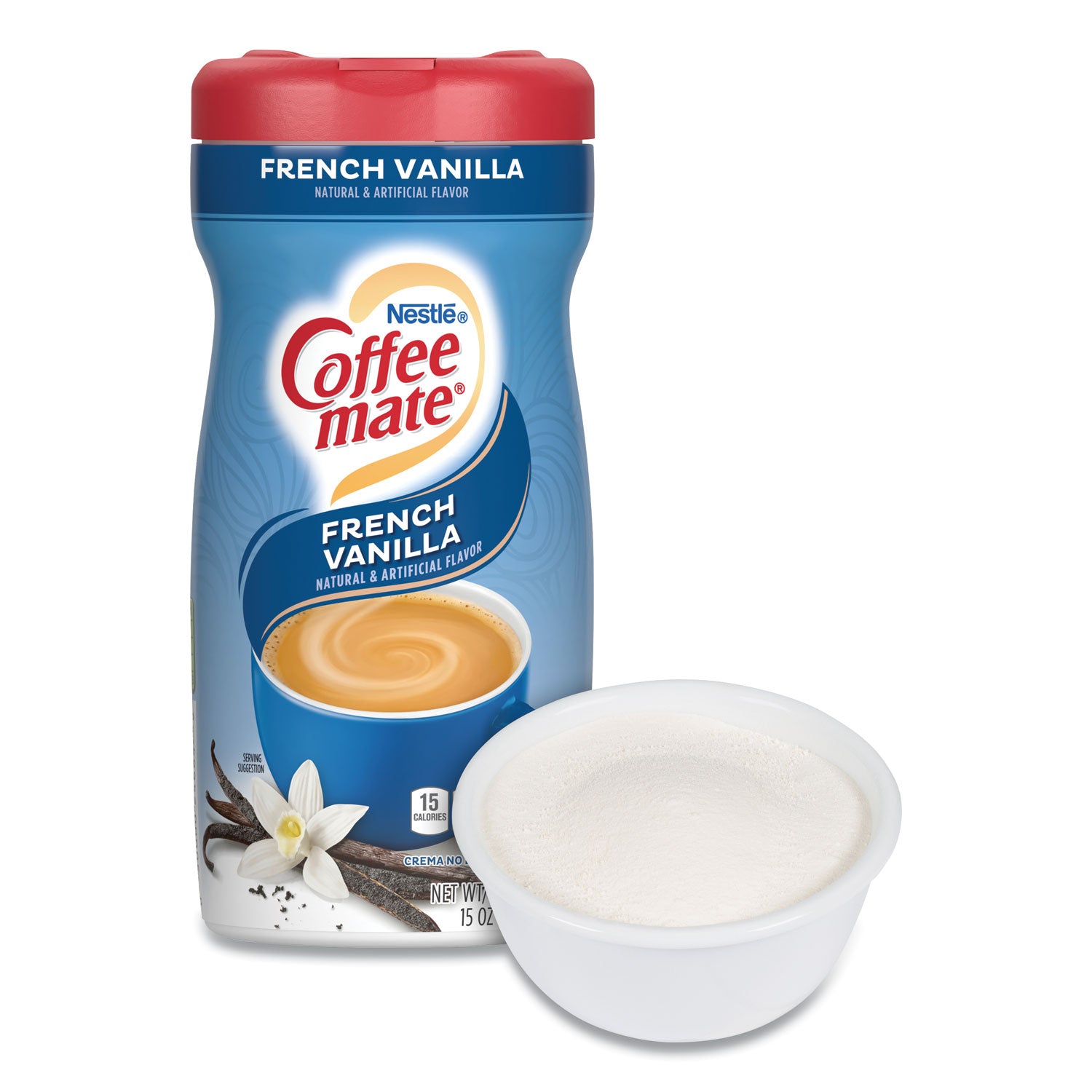 Coffee mate® Non-Dairy Powdered Creamer, French Vanilla, 15 Oz Canister, 12/carton
