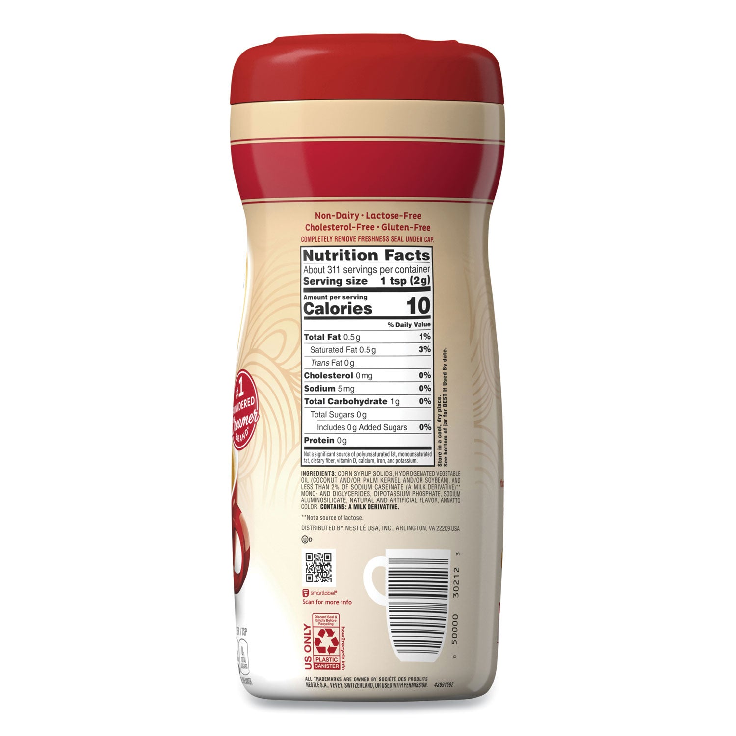 Coffee mate® Non-Dairy Powdered Creamer, Original, 22 Oz Canister, 12/carton