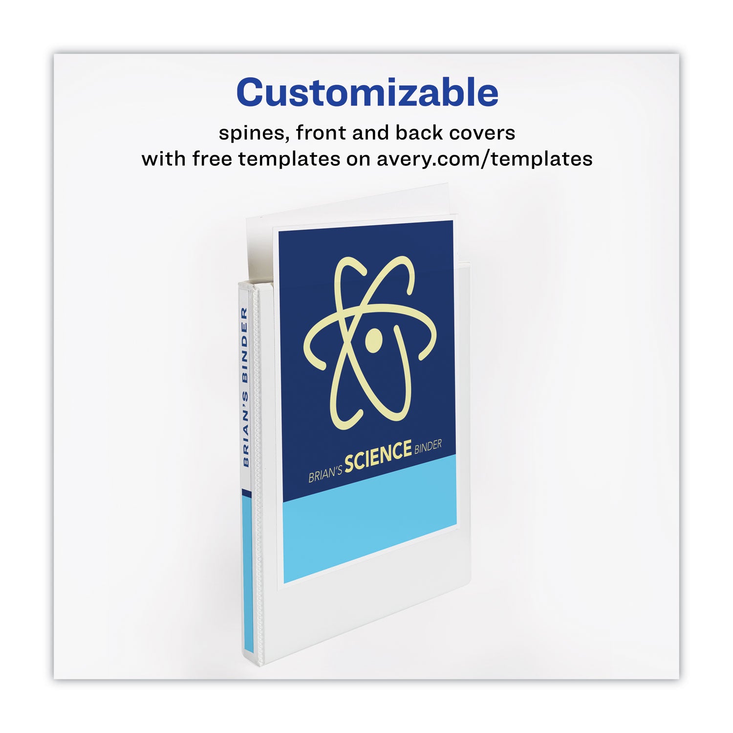 Avery® Heavy-Duty Non Stick View Binder With Durahinge And Slant Rings, 3 Rings, 3" Capacity, 11 X 8.5, White, 2/pack