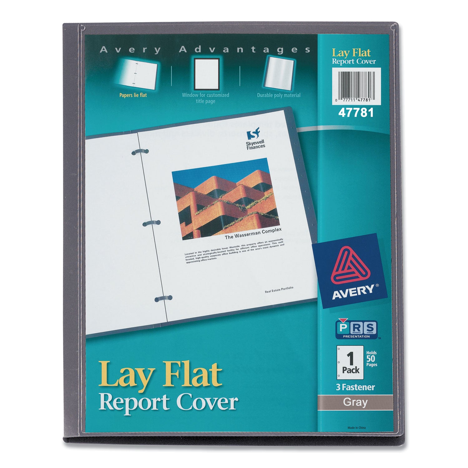 Lay Flat View Report Cover, Flexible Fastener, 0.5" Capacity, 8.5 x 11, Clear/Gray