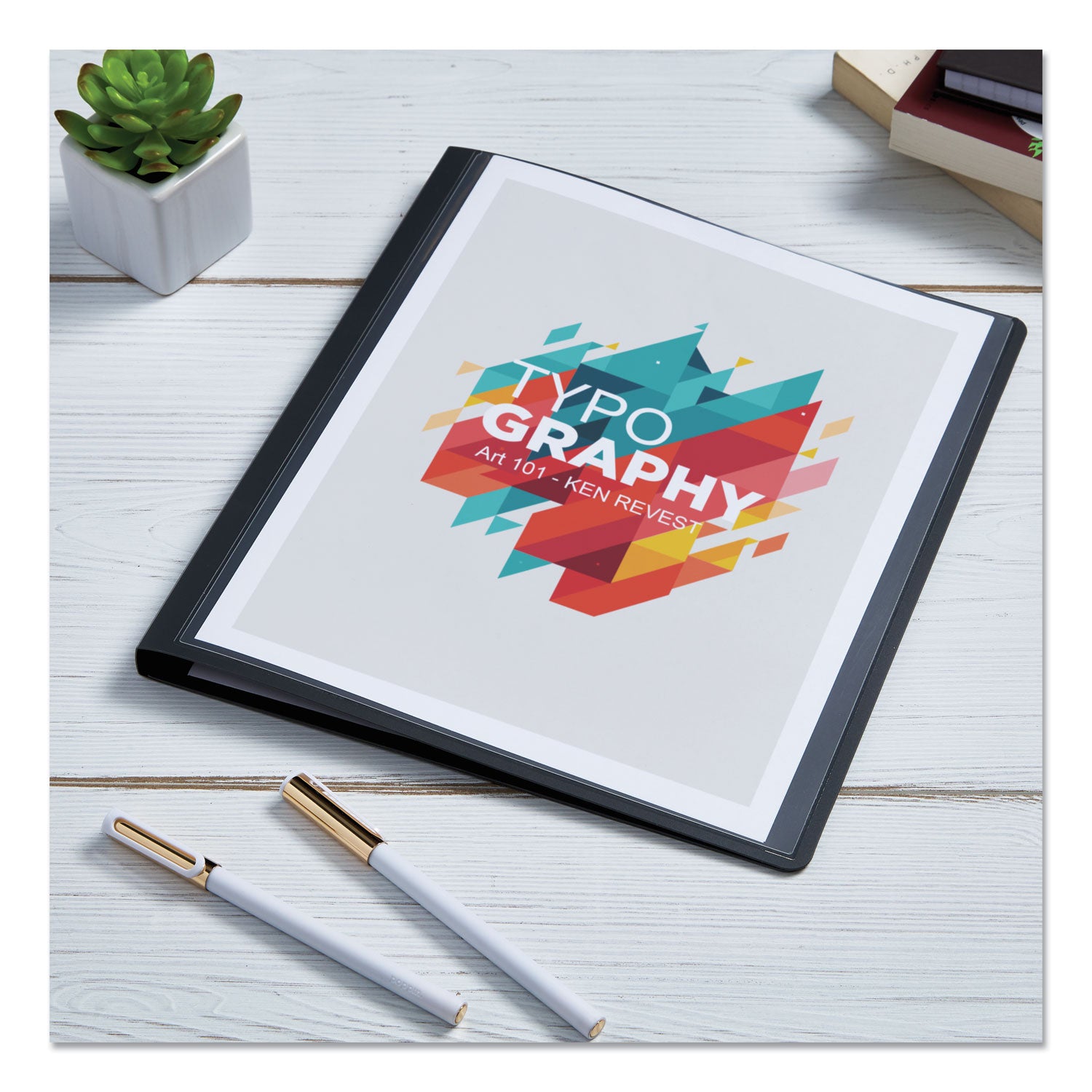 Avery® Lay Flat View Report Cover, Flexible Fastener, 0.5" Capacity, 8.5 X 11, Clear/gray