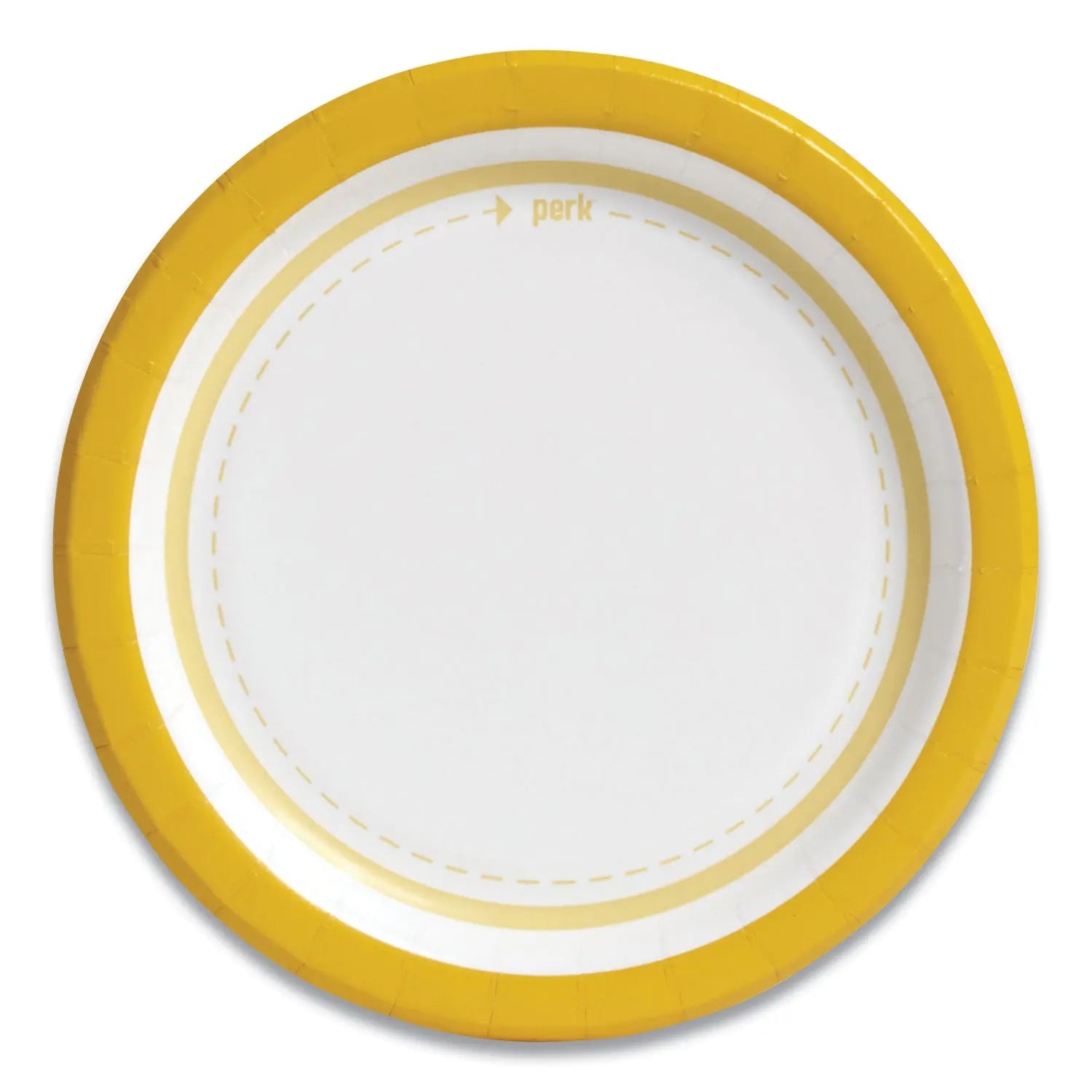 Everyday Paper Plates, 6" dia, White/Yellow, 125/Pack Perk™ Flipcost