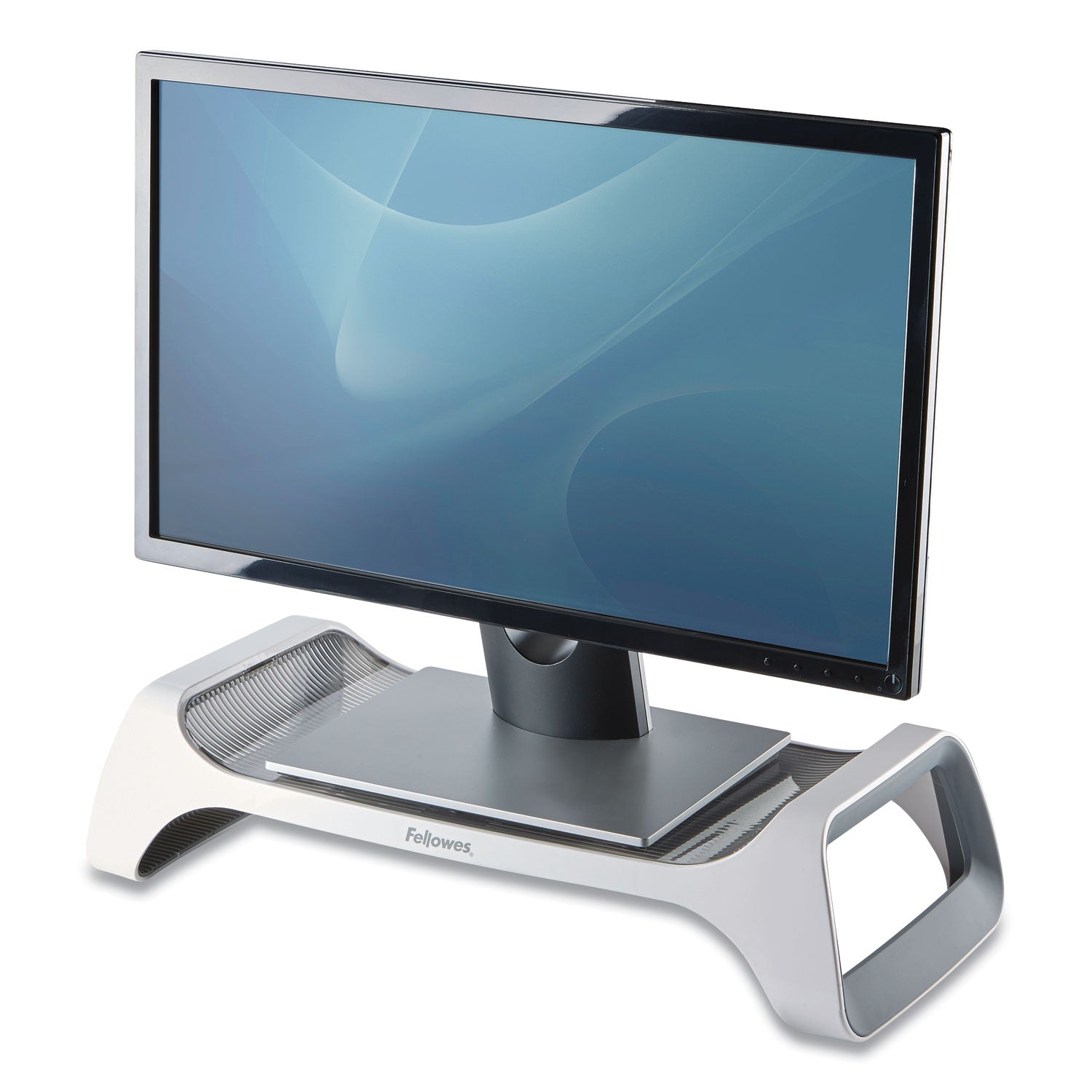 Fellowes® I-Spire Series Monitor Lift, 20" X 8.88" X 4.88", White/gray, Supports 25 Lbs