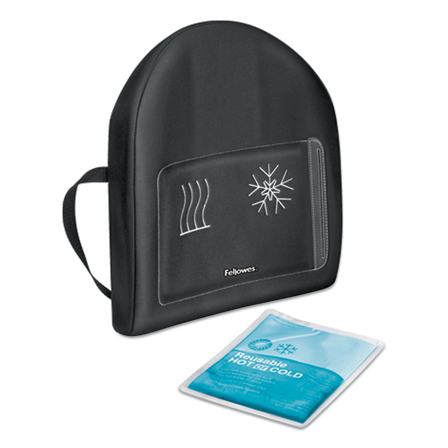 Fellowes® Heat And Soothe Back Support, 14.5 X 3 X 13.63, Black