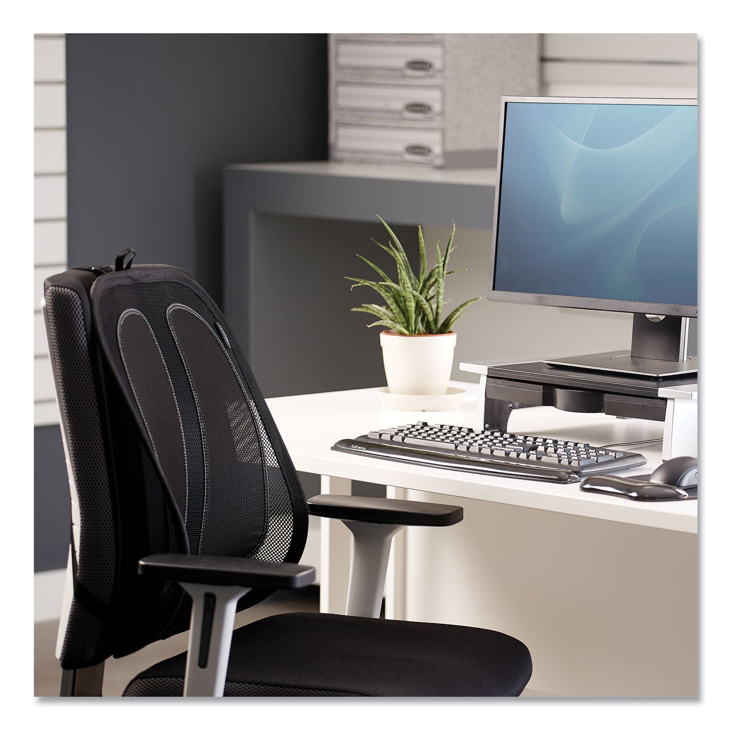 Fellowes® Office Suites Mesh Back Support, 17.3 X 5.56 X 20.18, Black