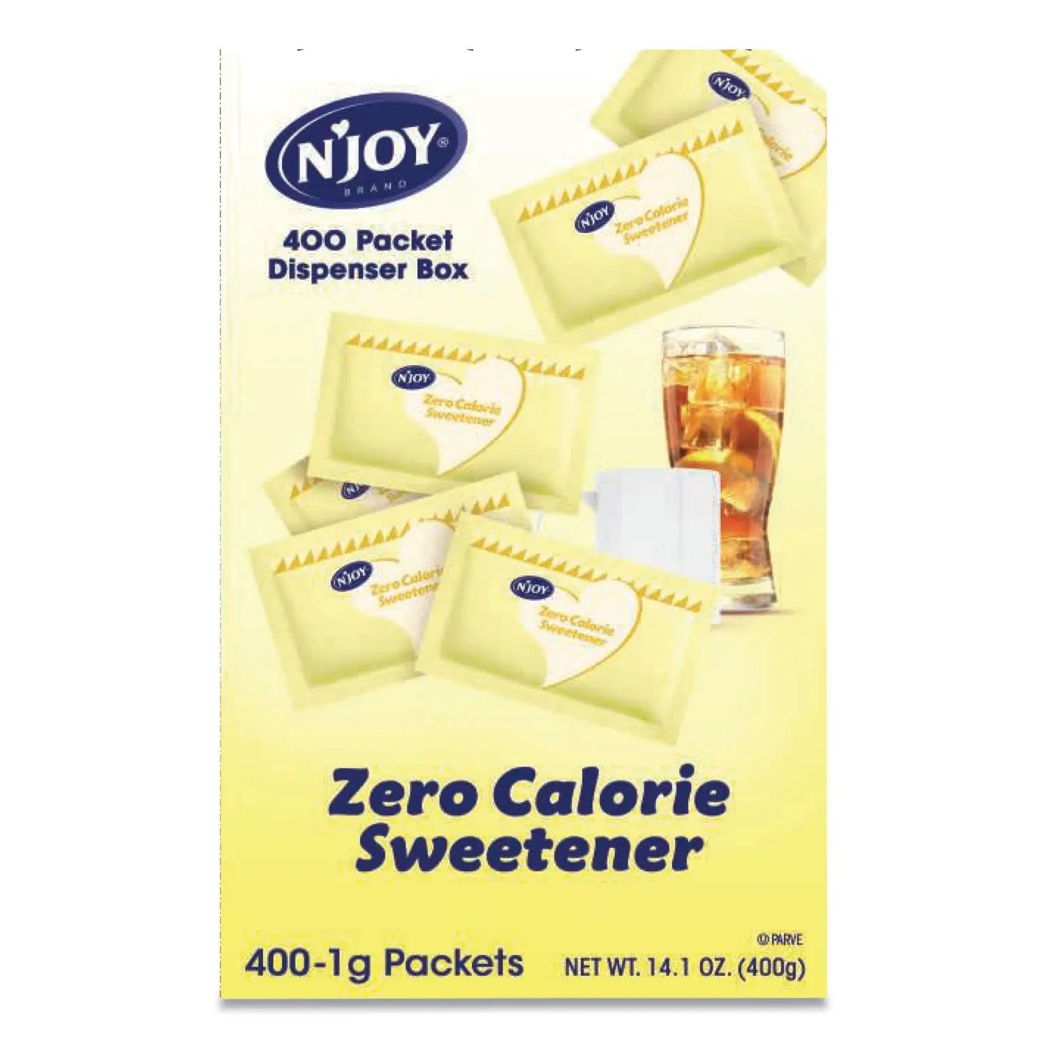Yellow Sucralose Zero Calorie Sweetener Packets, 0.04 oz Packet, 400 Packets/Box N'Joy Flipcost