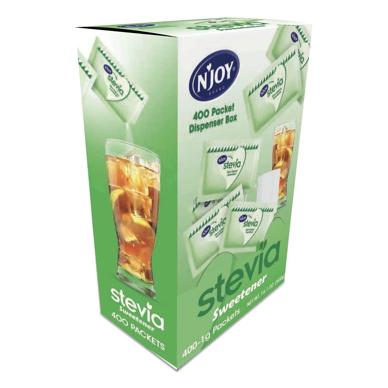 Stevia Artificial Sweetener, 0.4 oz. 400 Packets/Box N'Joy Flipcost