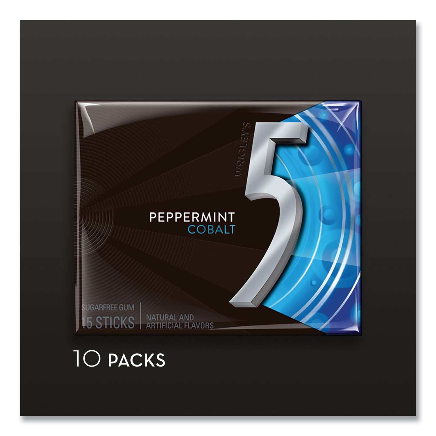 Wrigley's® 5 Gum, Peppermint Cobalt, 15 Sticks/pack, 10 Packs/box