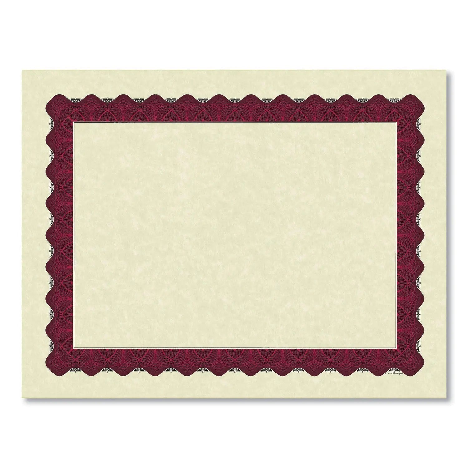 Metallic Border Certificates, 11 x 8.5, Ivory/Red with Red Border, 100/Pack Great Papers!® Flipcost