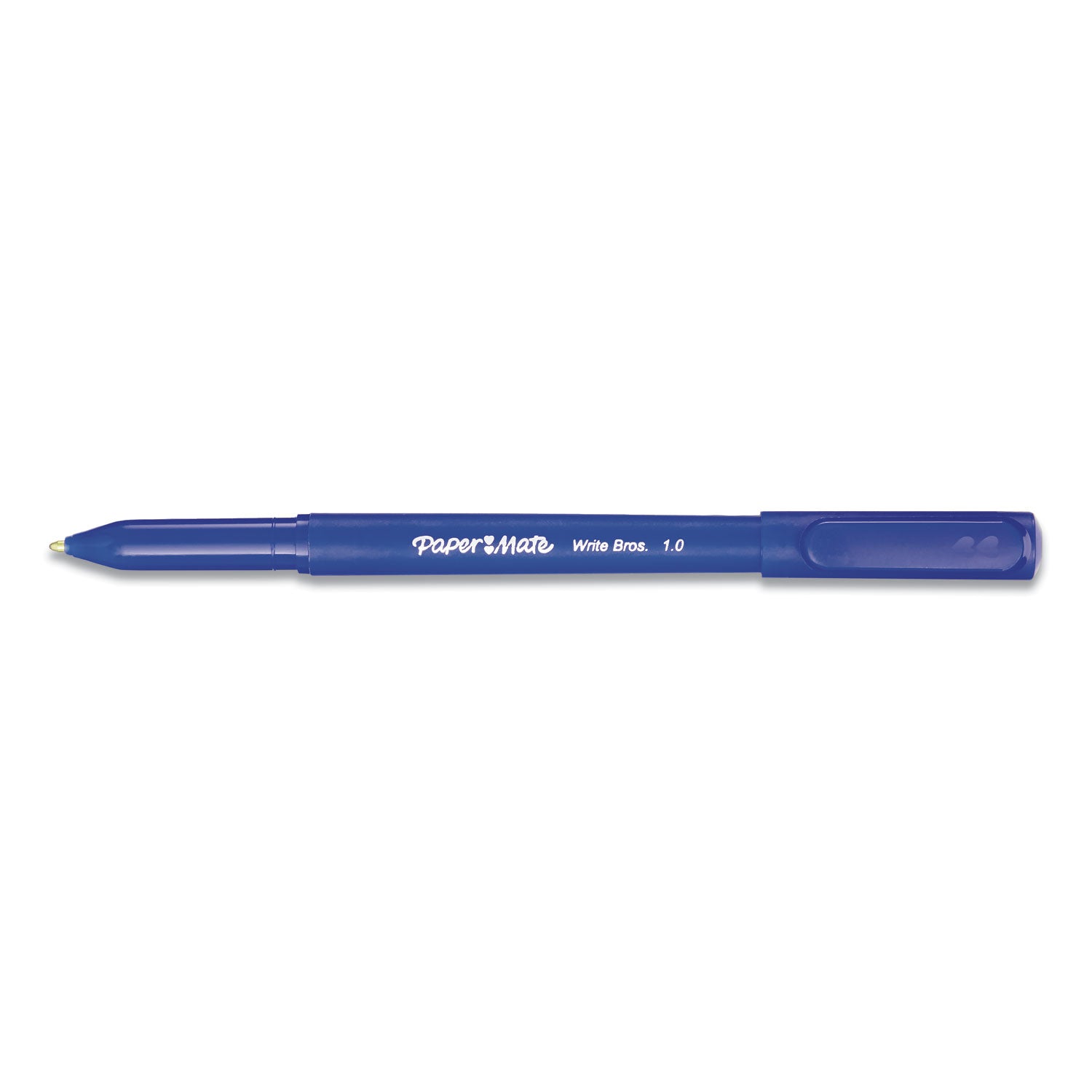 Paper Mate® Write Bros. Ballpoint Pen, Stick, Medium 1 Mm, Blue Ink, Blue Barrel, Dozen