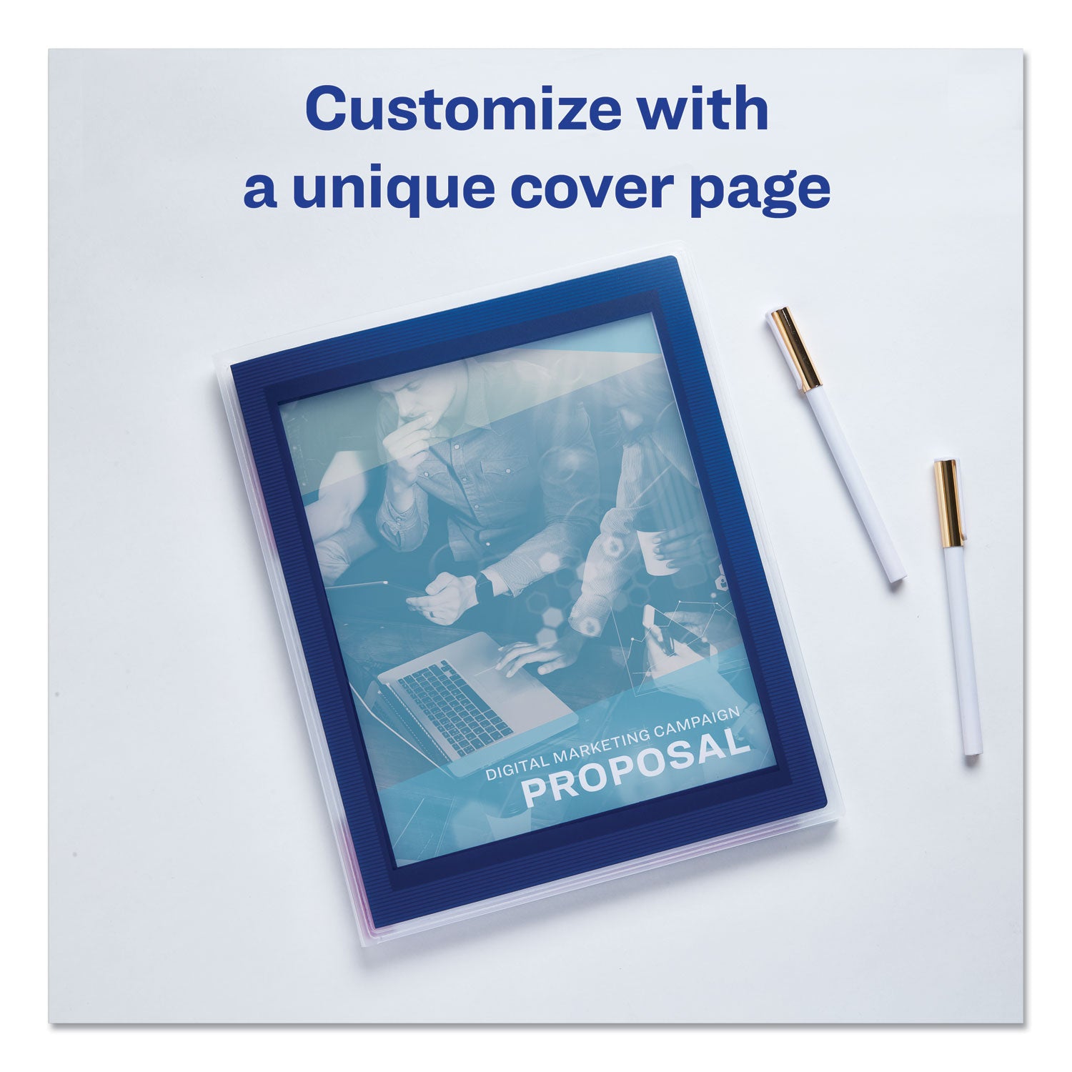 Avery® Flexi-View Six-Pocket Polypropylene Organizer, 150-Sheet Capacity, 11 X 8.5, Translucent/navy