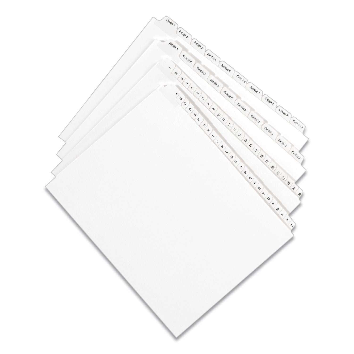 Avery® Preprinted Legal Exhibit Side Tab Index Dividers, Allstate Style, 10-Tab, 11, 11 X 8.5, White, 25/pack