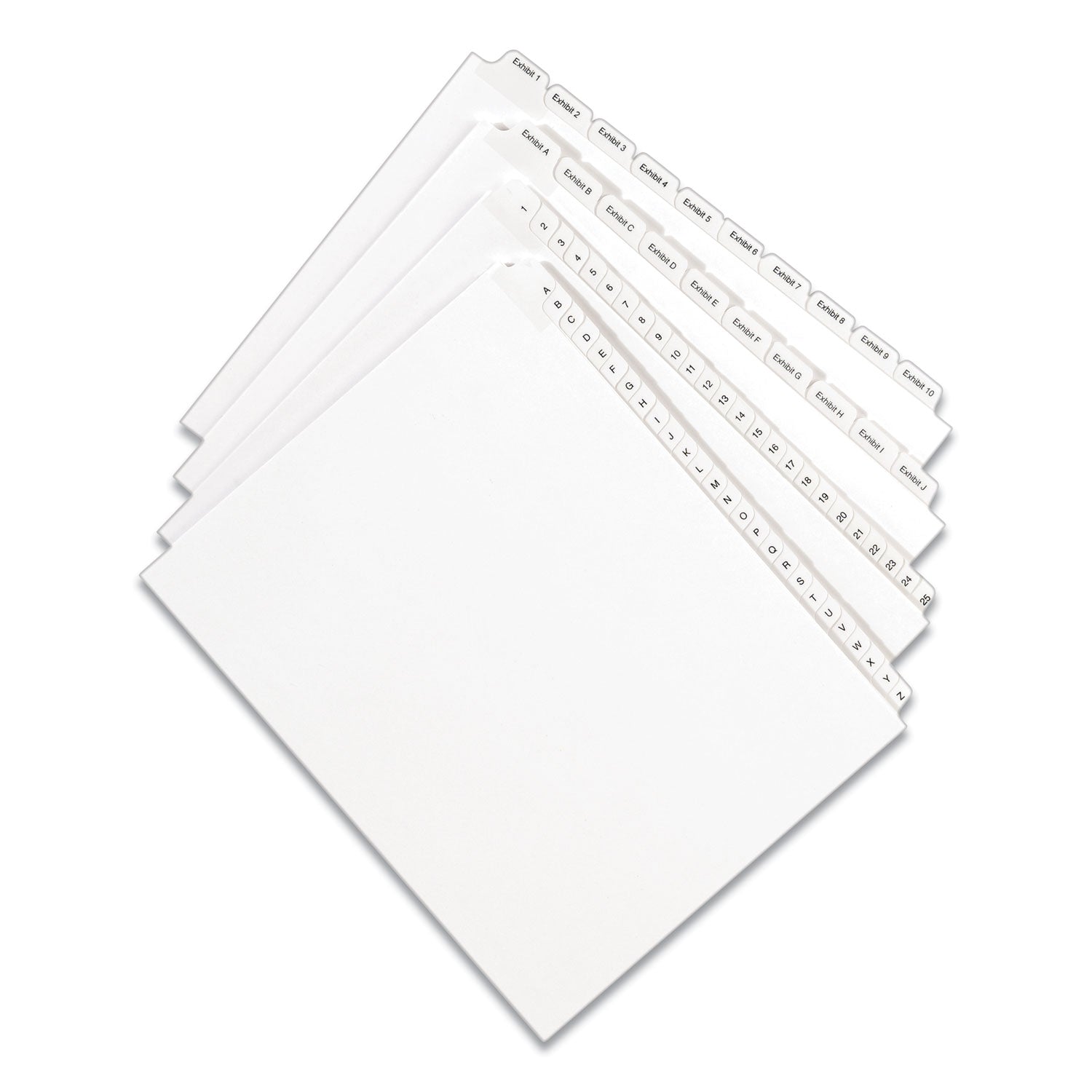 Avery® Preprinted Legal Exhibit Side Tab Index Dividers, Allstate Style, 25-Tab, 1 To 25, 11 X 8.5, White, 1 Set, (1701)