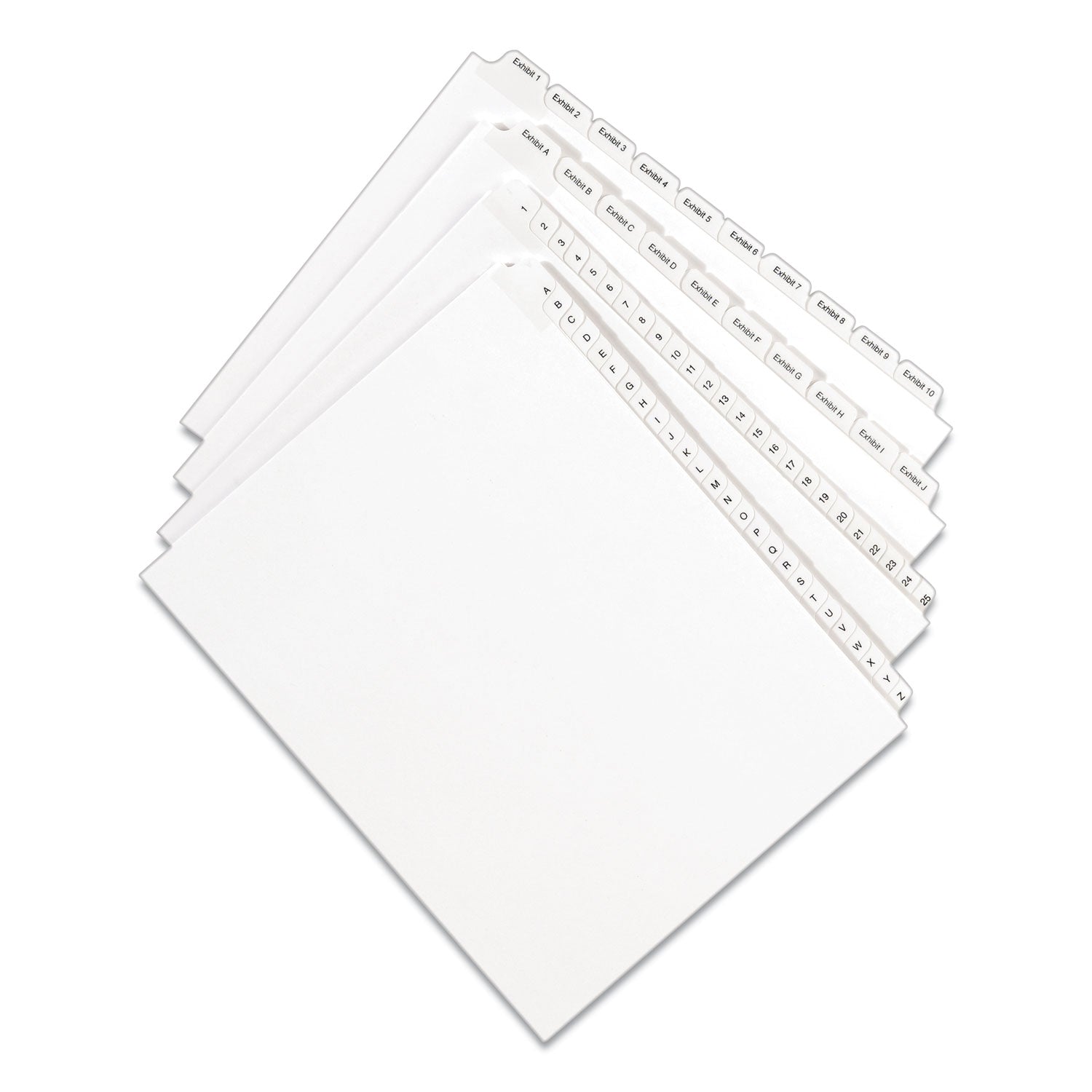 Avery® Preprinted Legal Exhibit Side Tab Index Dividers, Allstate Style, 26-Tab, V, 11 X 8.5, White, 25/pack