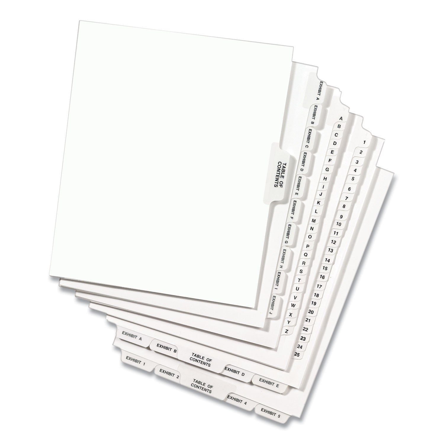 Avery® Preprinted Legal Exhibit Side Tab Index Dividers, Avery Style, 25-Tab, 26 To 50, 11 X 8.5, White, 1 Set, (1331)