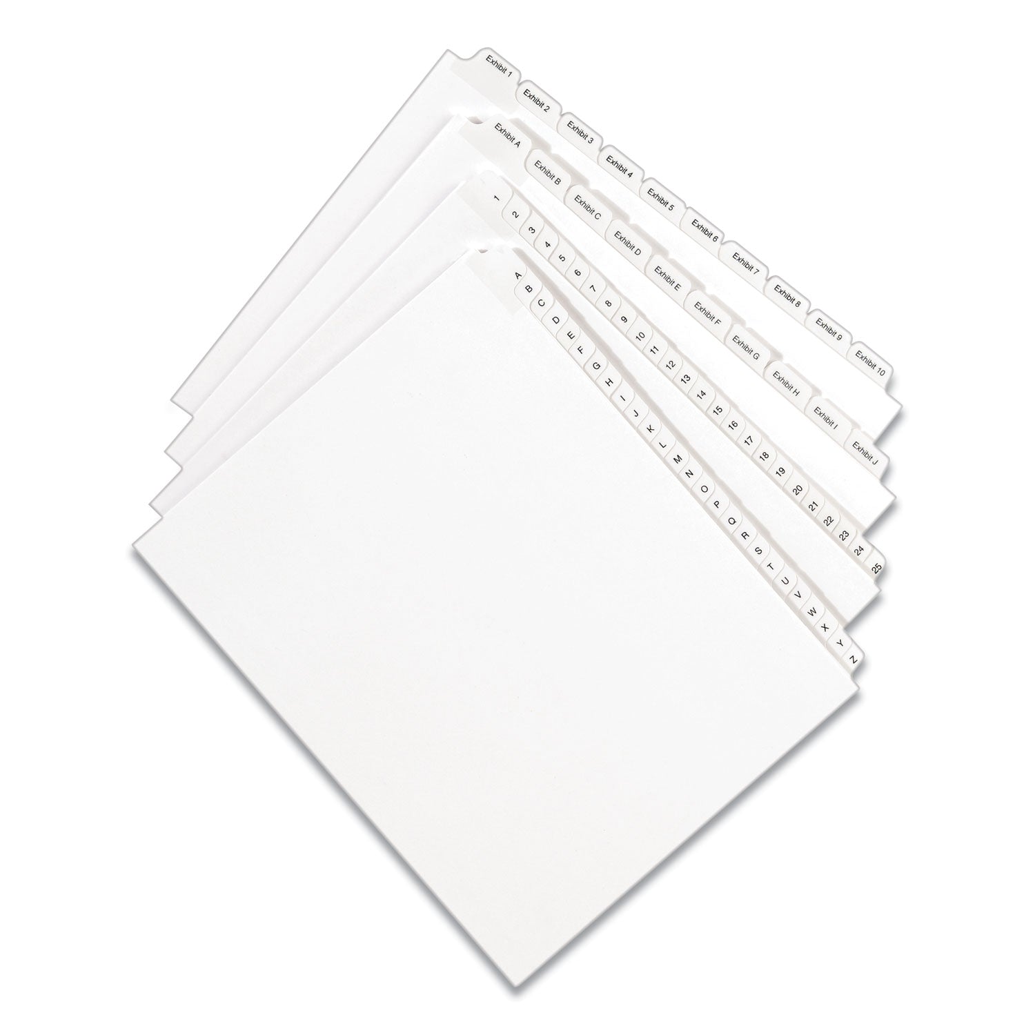 Avery® Preprinted Legal Exhibit Side Tab Index Dividers, Allstate Style, 10-Tab, 13, 11 X 8.5, White, 25/pack