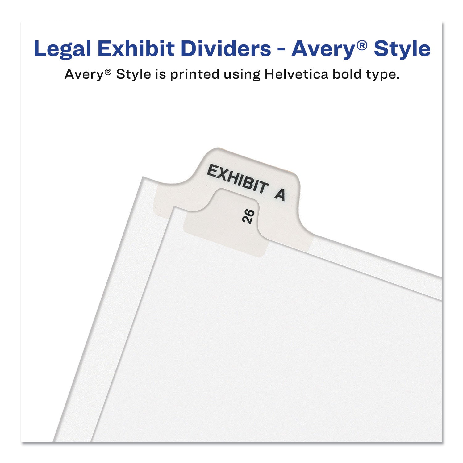 Avery® Preprinted Legal Exhibit Side Tab Index Dividers, Avery Style, 25-Tab, 51 To 75, 11 X 8.5, White, 1 Set, (1332)
