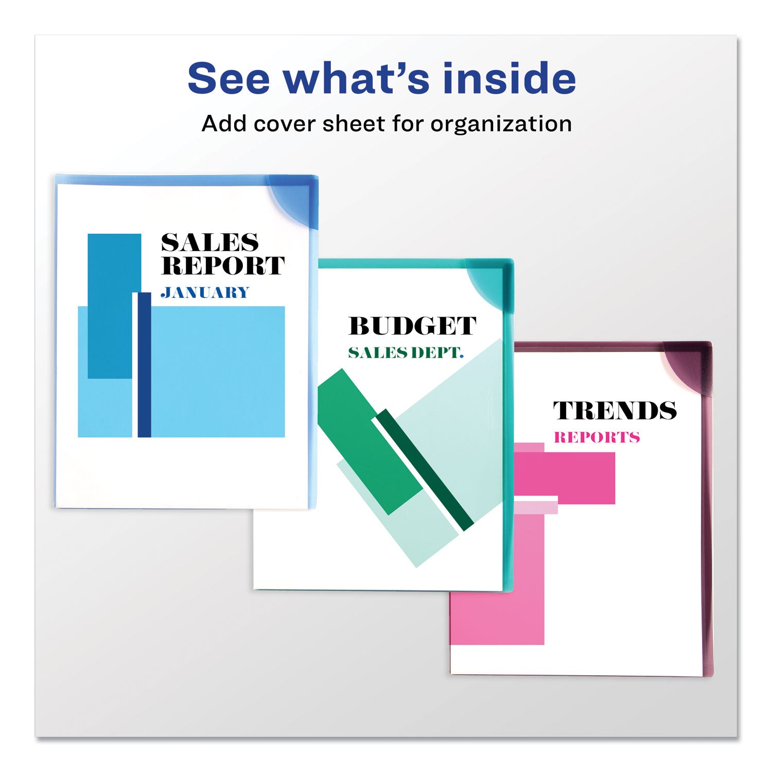 Avery® Corner Lock Document Sleeves, Letter Size, Assorted Colors, 6/pack