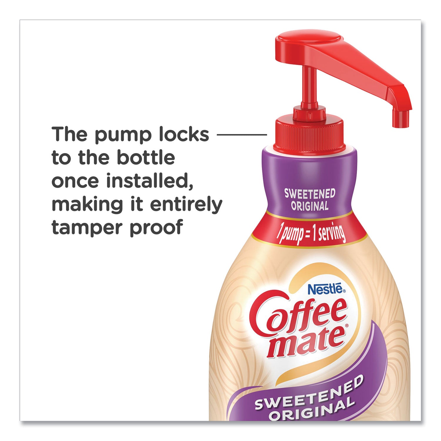 Coffee mate® Liquid Coffee Creamer, Sweetened Original, 1.5 L Pump Bottle, 2/Carton
