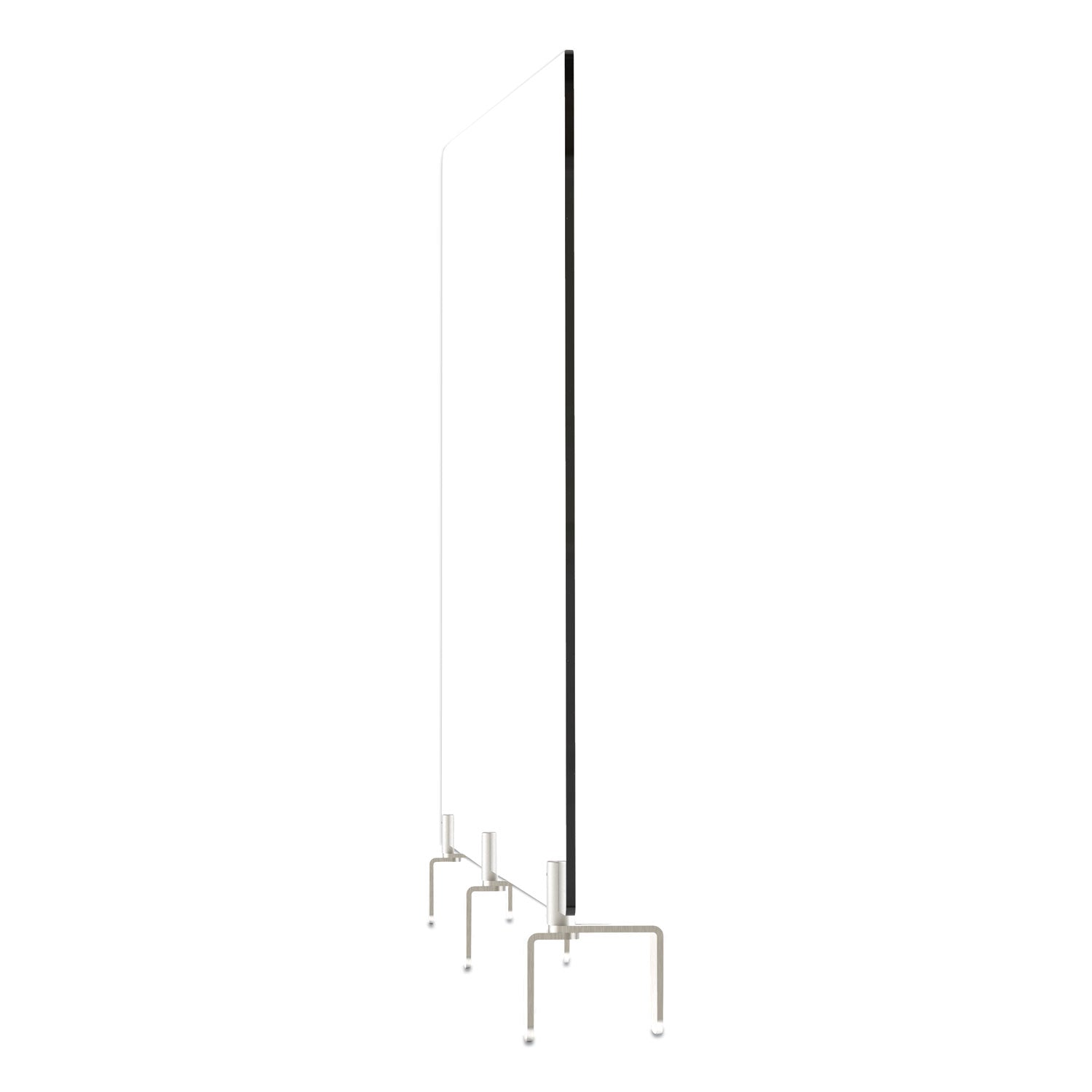 Ghent Clear Partition Extender With Attached Clamp, 48 X 3.88 X 18, Thermoplastic Sheeting